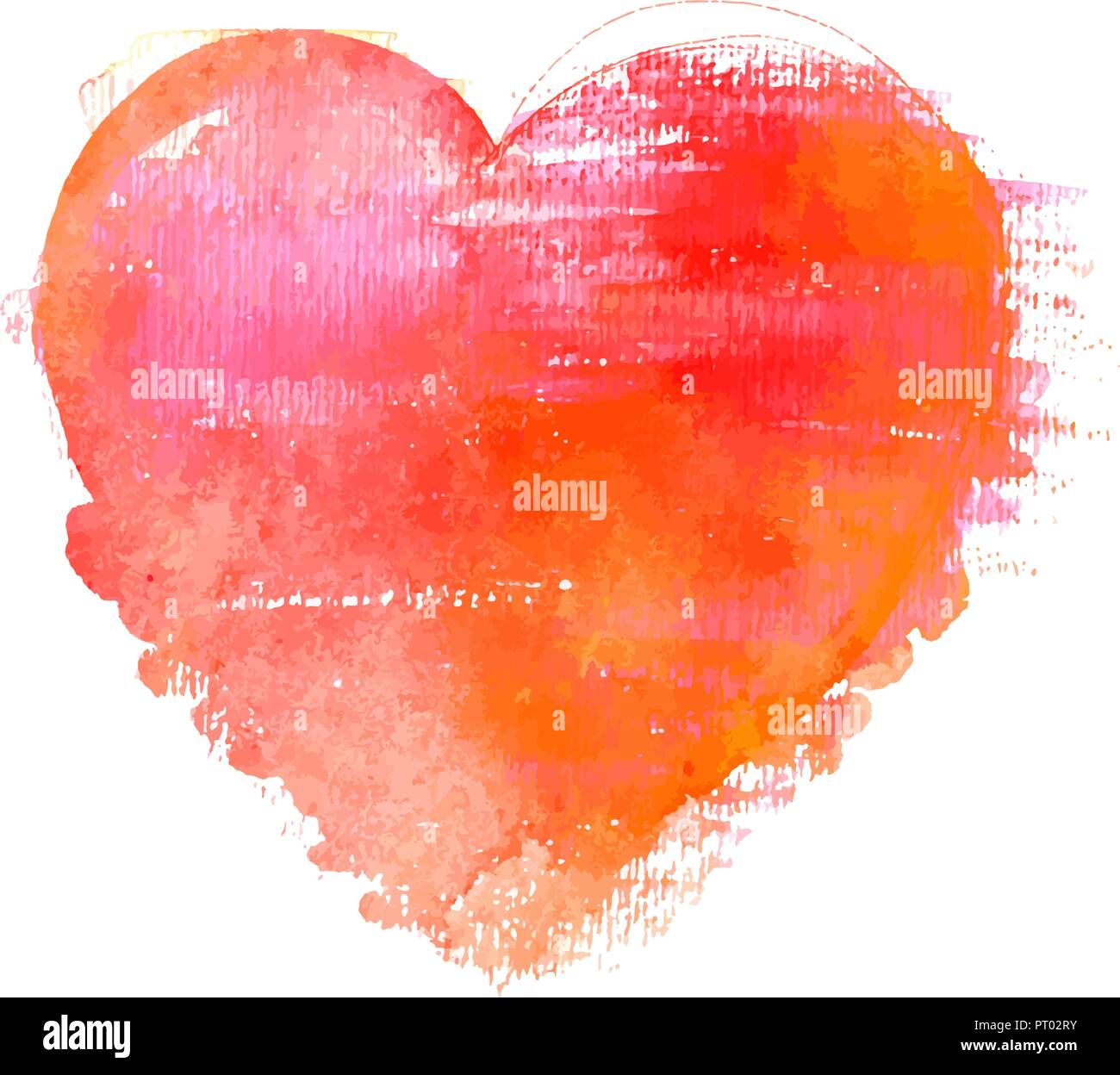 A vector watercolour drawing of a vibrant red heart on a red background ...