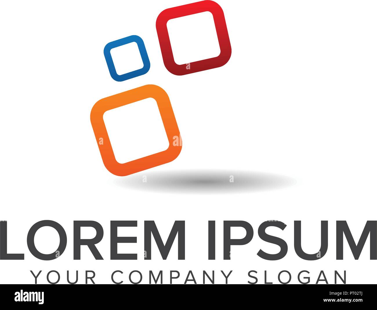 square Media logo design concept template Stock Vector