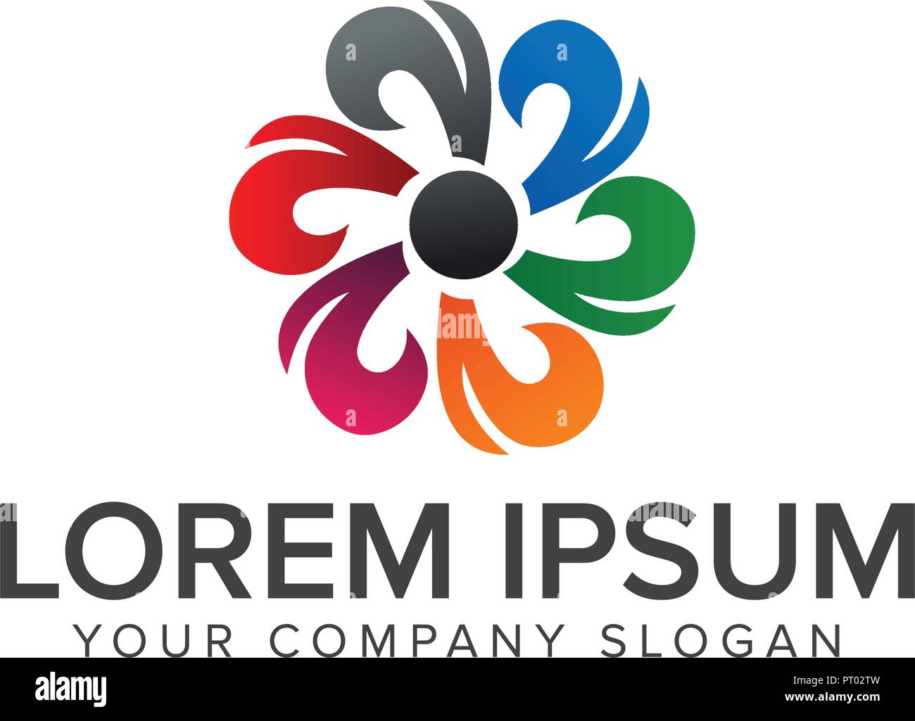 abstract flower logo. multicolor logo design concept template Stock ...