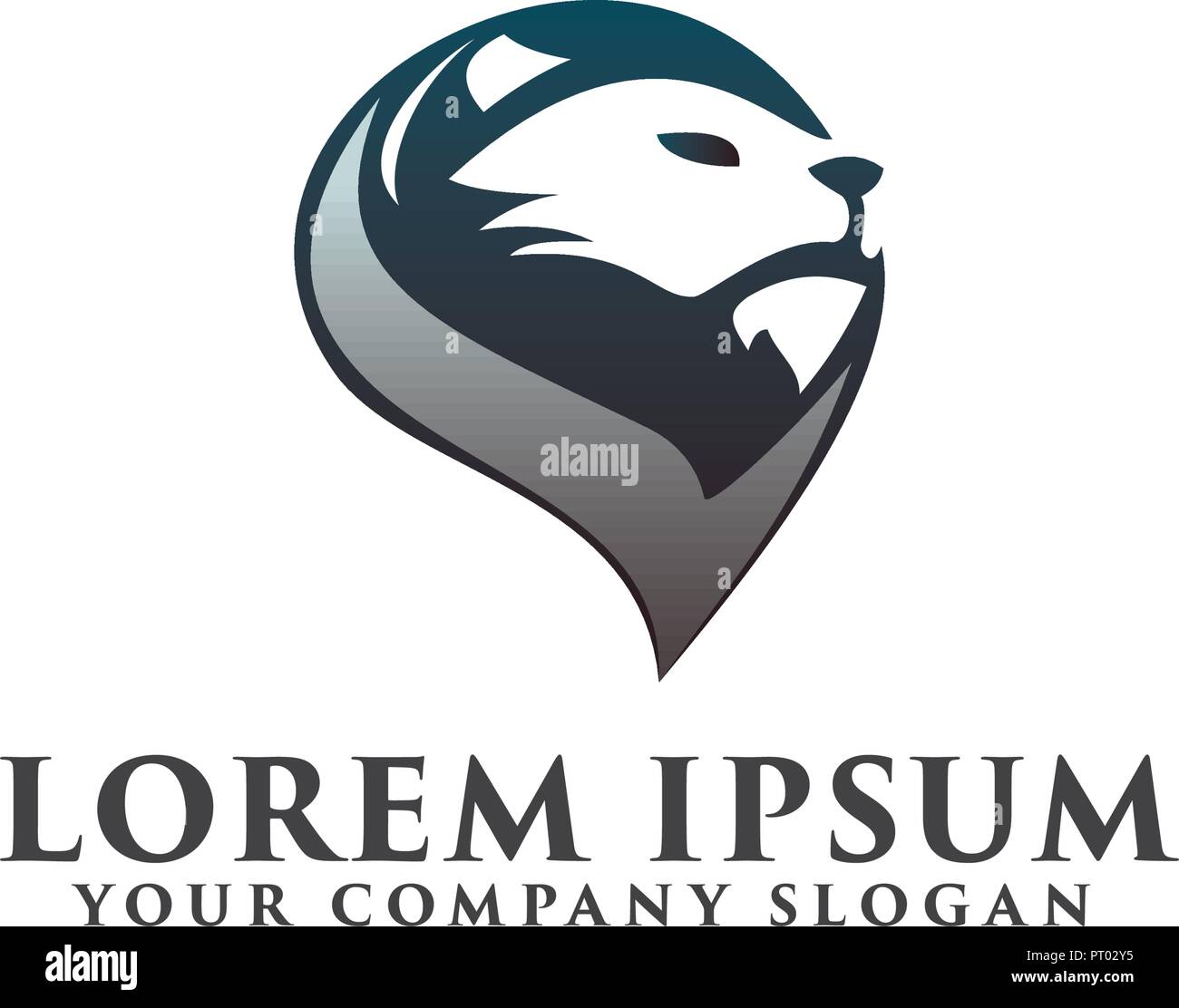 head lion logo. luxury logo design concept template Stock Vector