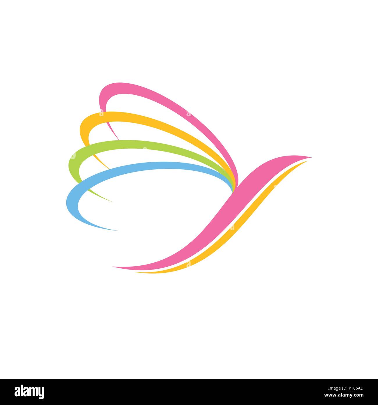 Beautiful Colorful Butterfly Crescent Wings Vector Symbol Graphic Logo Design Template Stock Vector