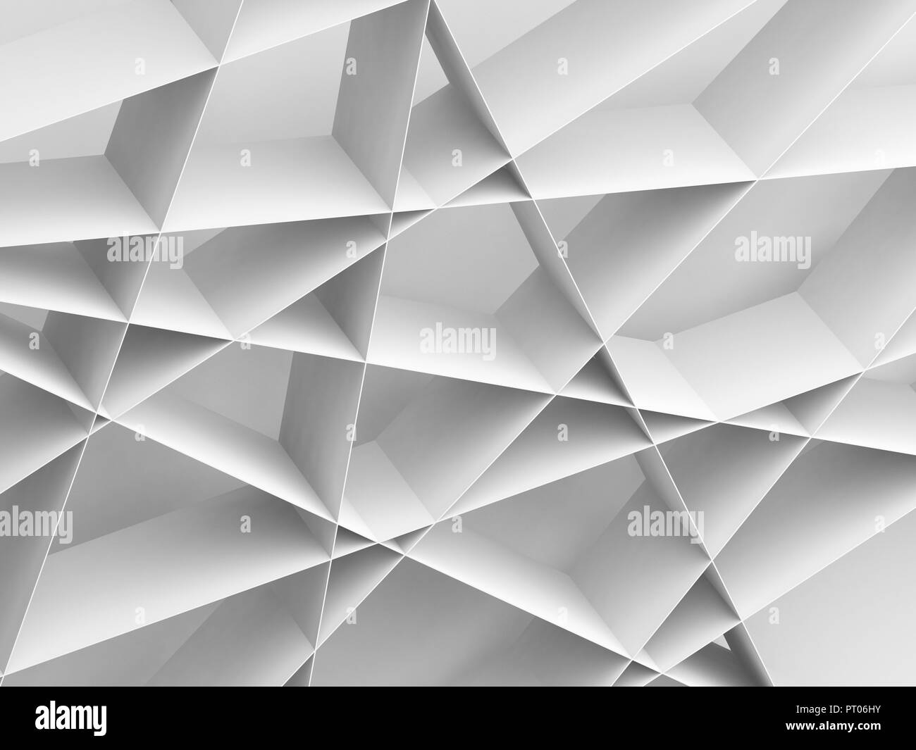 White paper stripes pattern. Abstract digital background, 3d render illustration Stock Photo