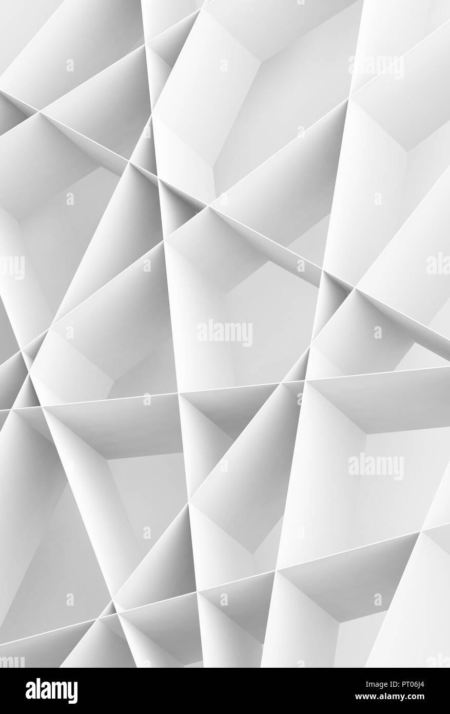 White paper stripes structure pattern. Vertical abstract digital background, 3d render illustration Stock Photo