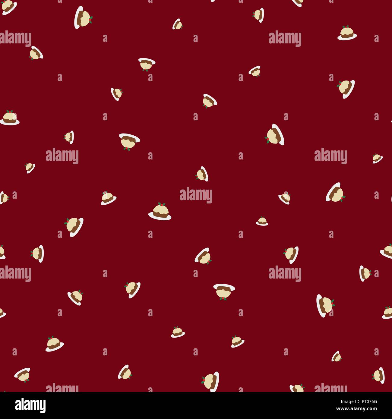 Cupcakes seamless pattern. Red background. Vector illustration Stock Vector