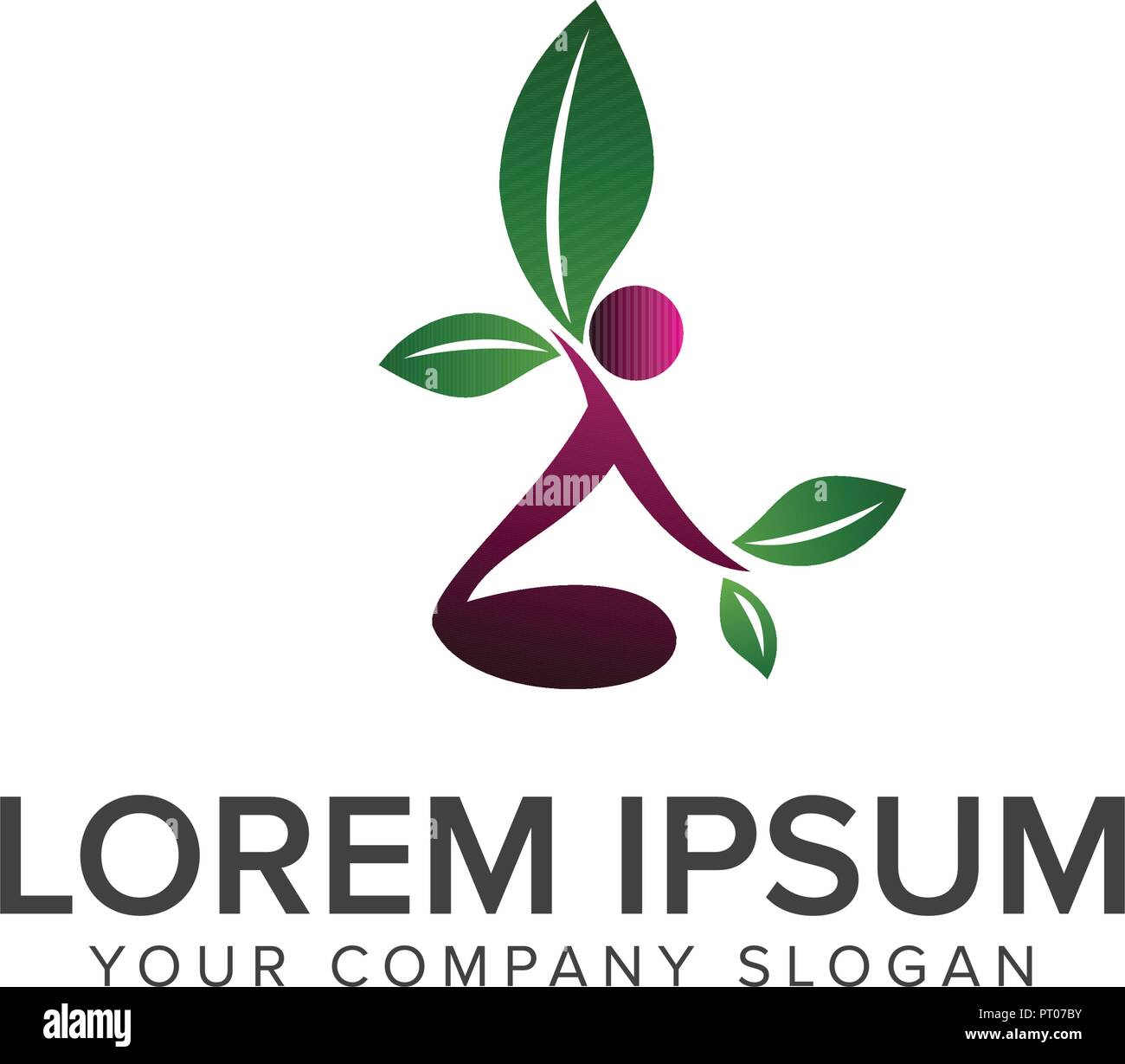 people leaf logo design concept template Stock Vector Image & Art - Alamy