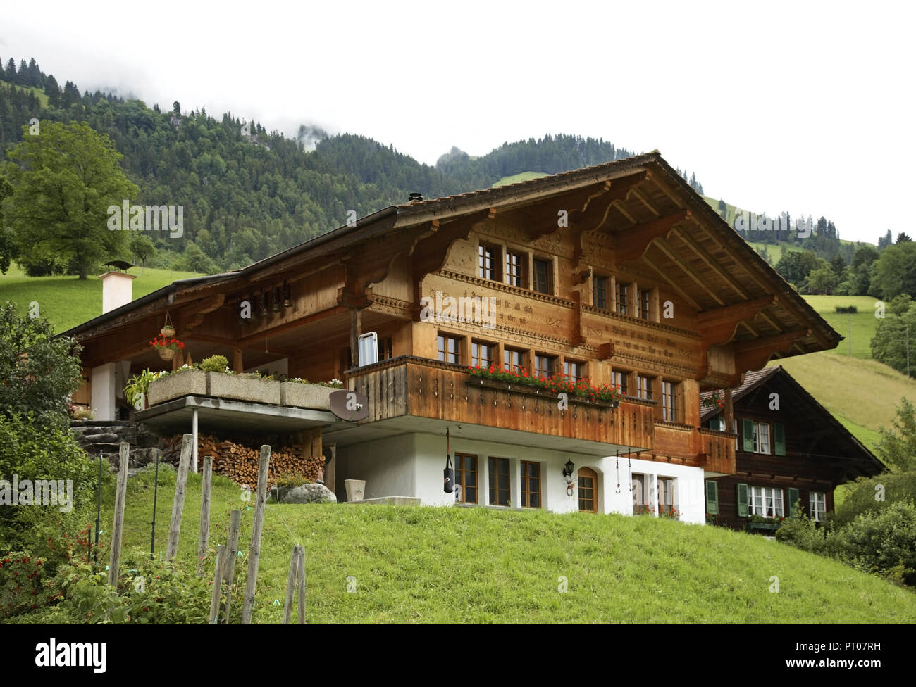 Erlenbach im Simmental village. Canton of Bern. Switzerland Stock Photo