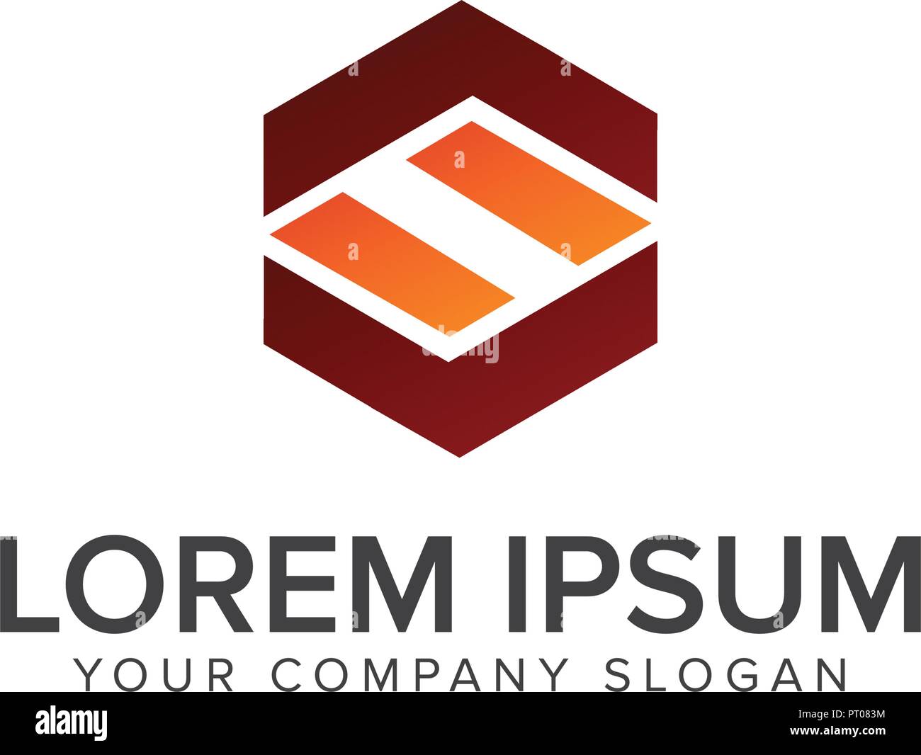 letter S hexagonal logo design concept template Stock Vector