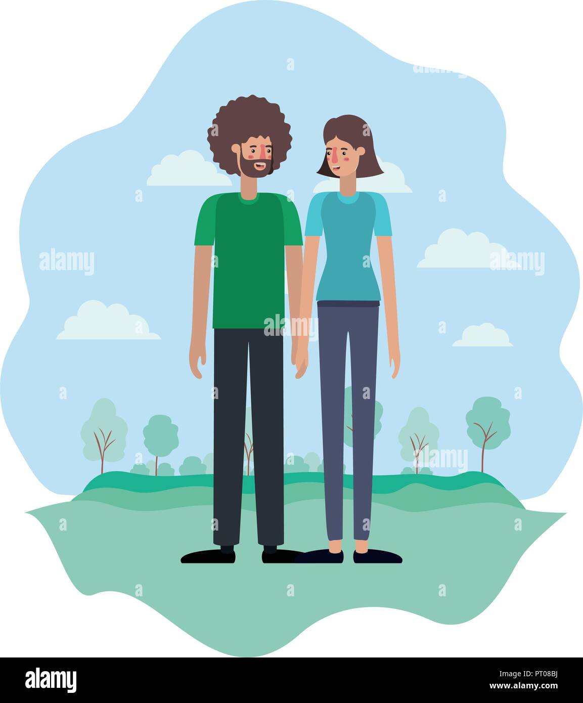 couple on the park avatars characters Stock Vector Image & Art - Alamy
