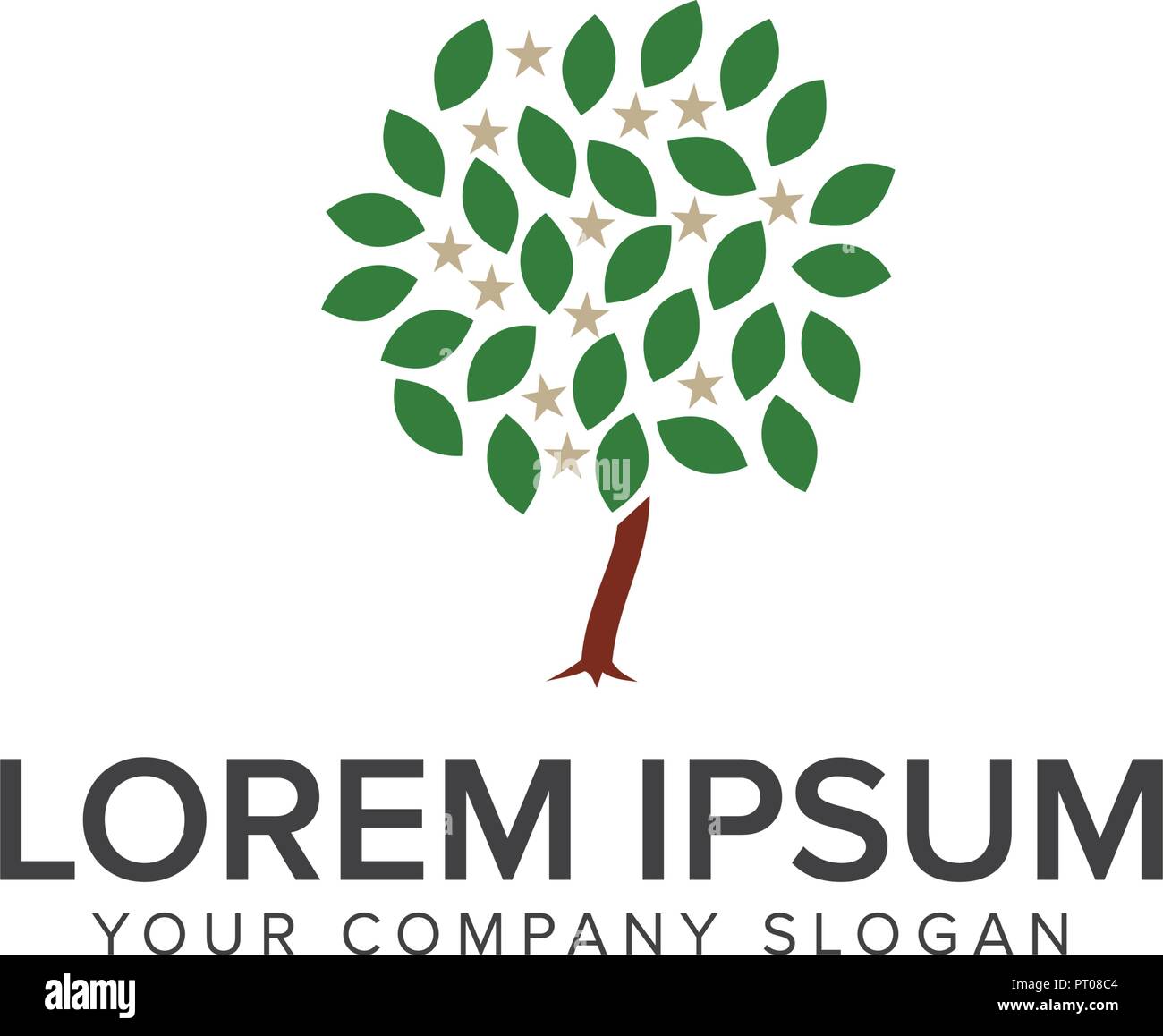 tree star logo design concept template Stock Vector Image & Art Alamy