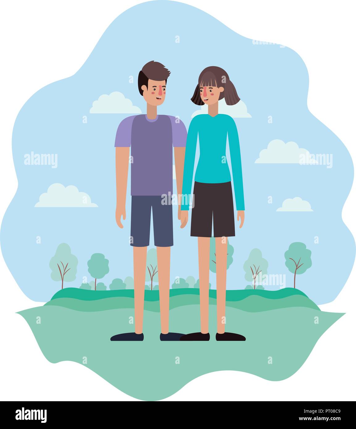 couple on the park avatars characters Stock Vector Image & Art - Alamy