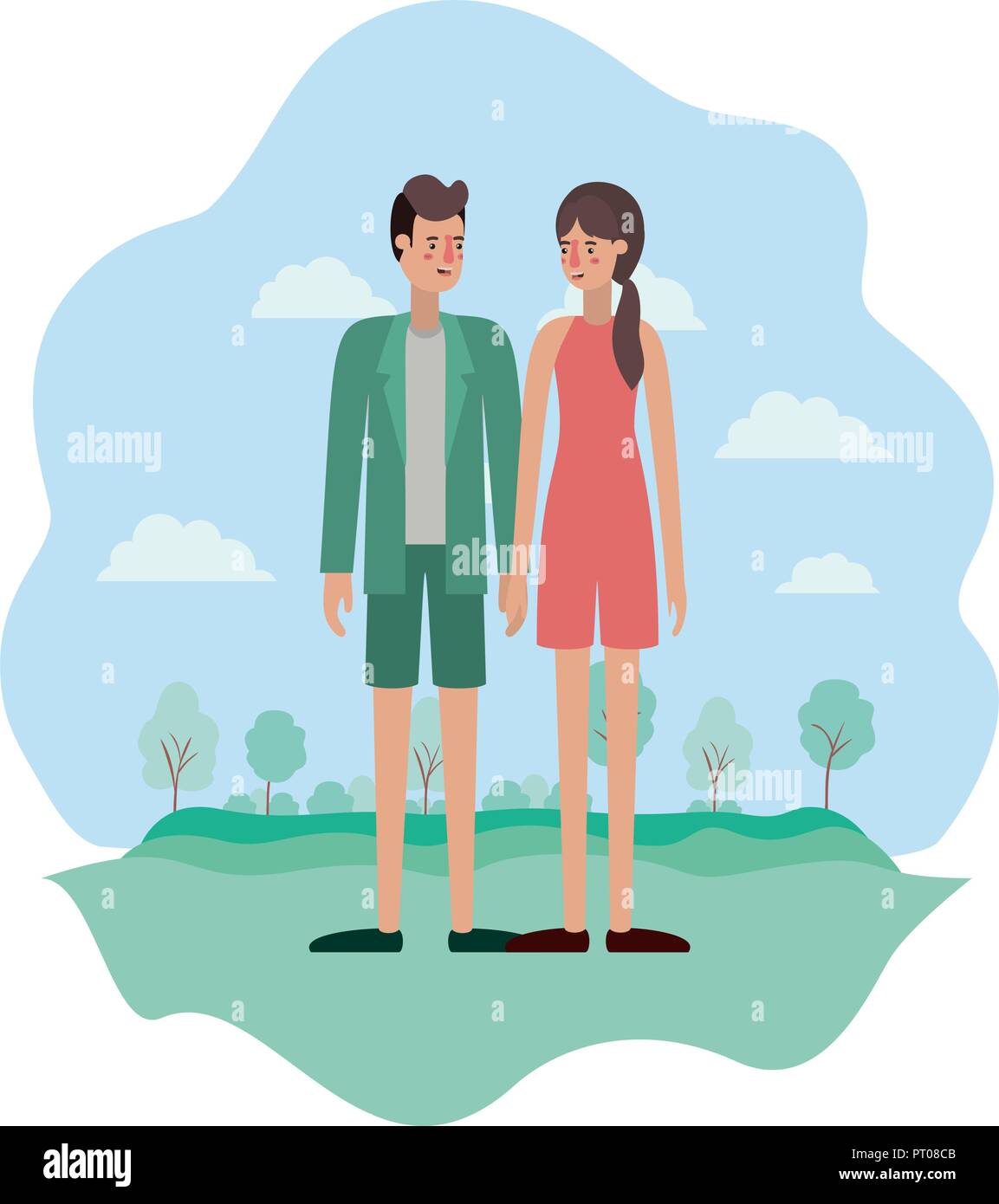 couple on the park avatars characters Stock Vector Image & Art - Alamy