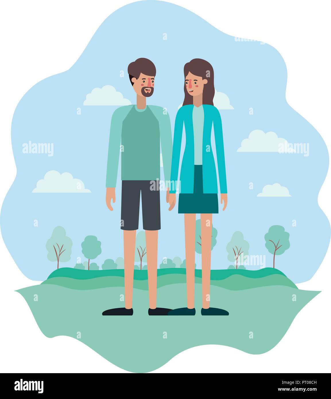 couple on the park avatars characters Stock Vector Image & Art - Alamy