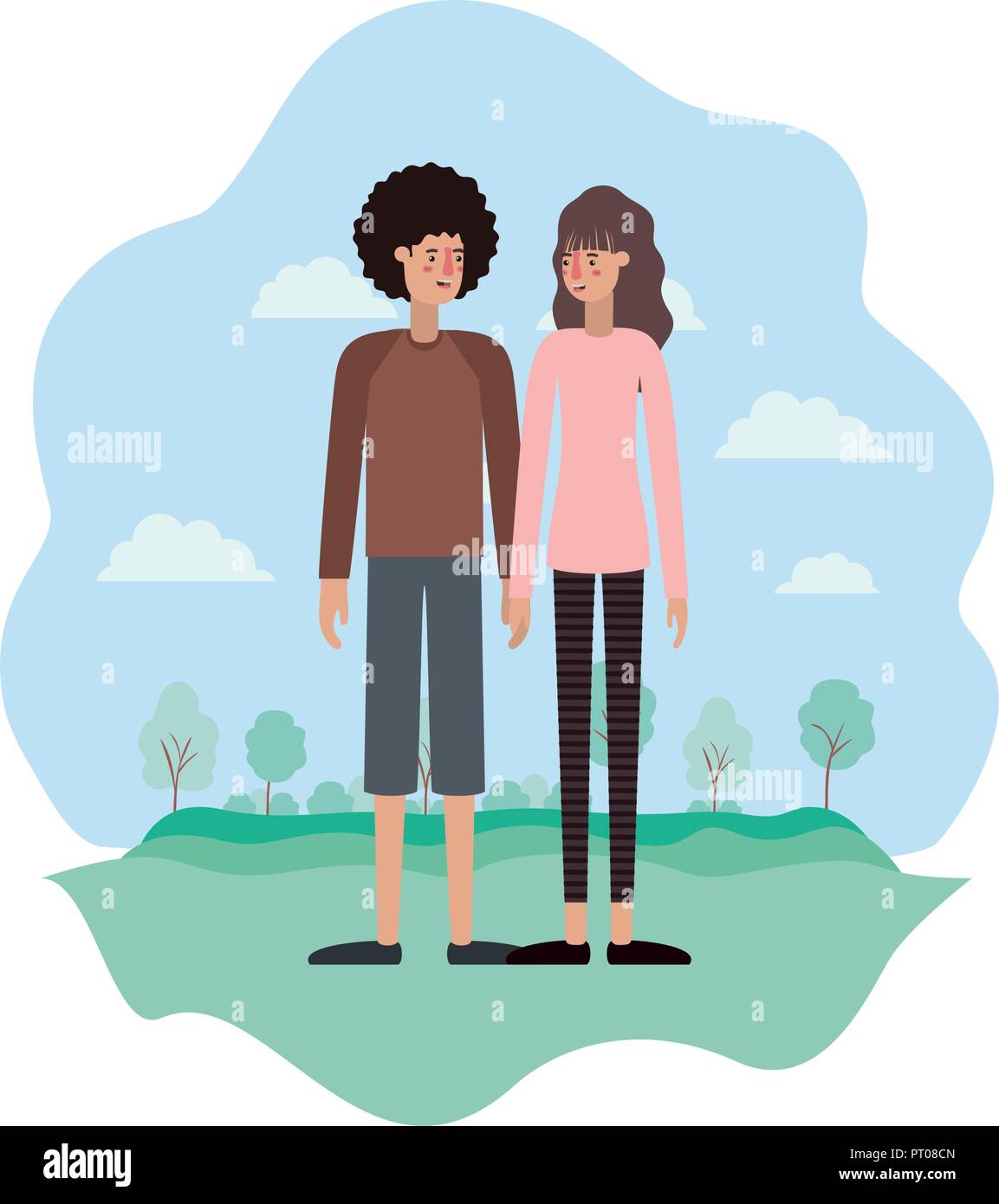 couple on the park avatars characters Stock Vector Image & Art - Alamy