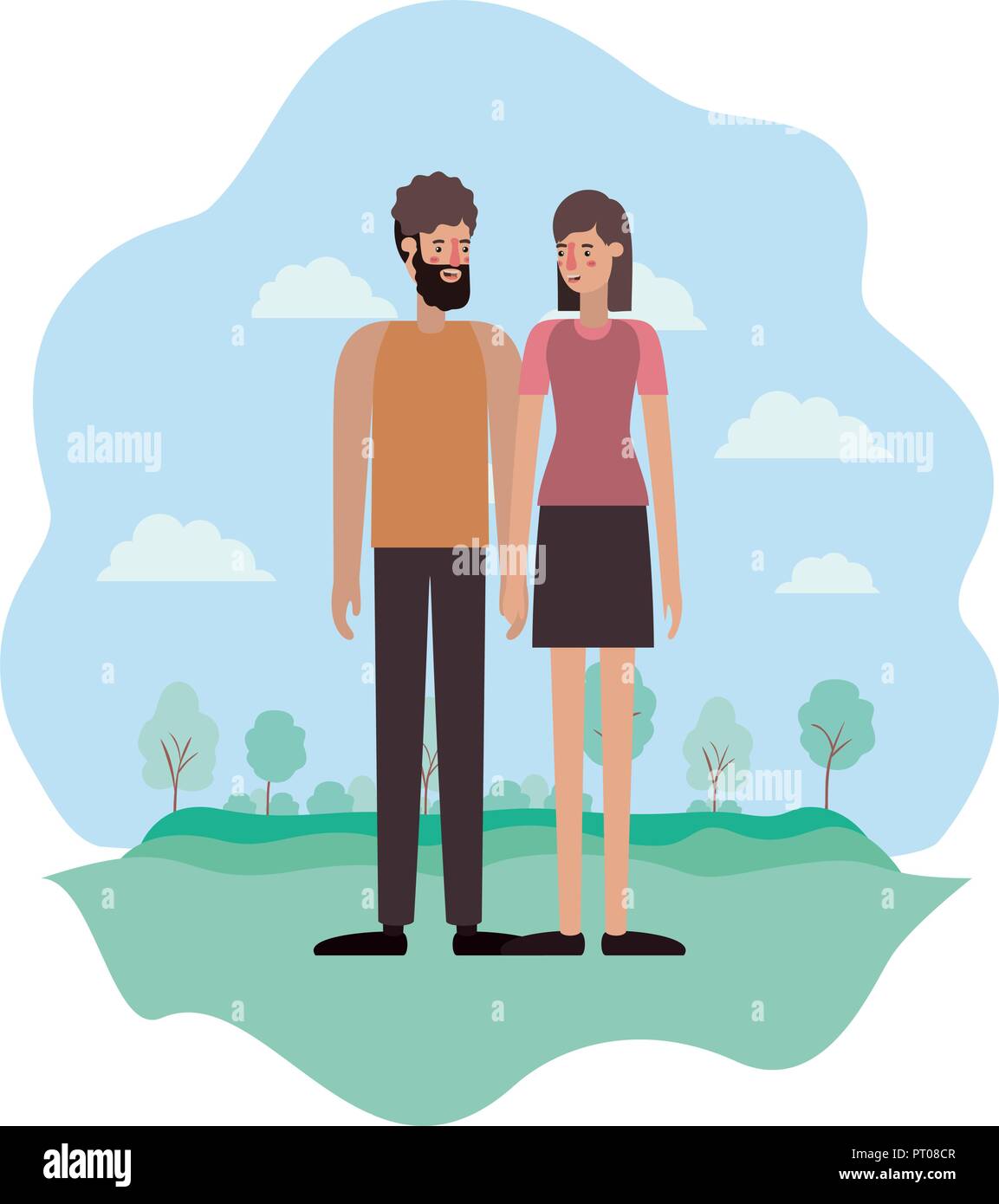 couple on the park avatars characters Stock Vector Image & Art - Alamy
