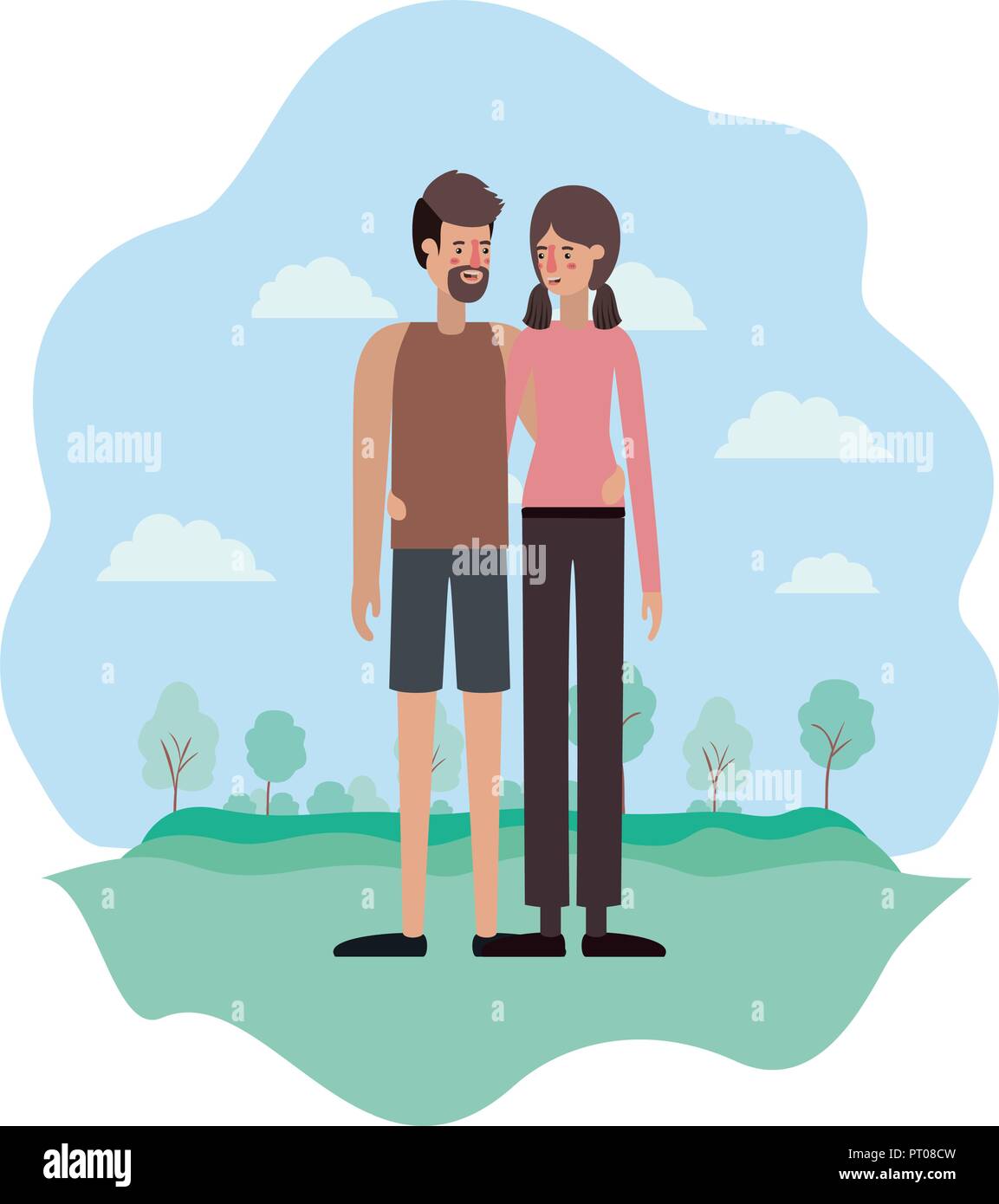 couple on the park avatars characters Stock Vector Image & Art - Alamy