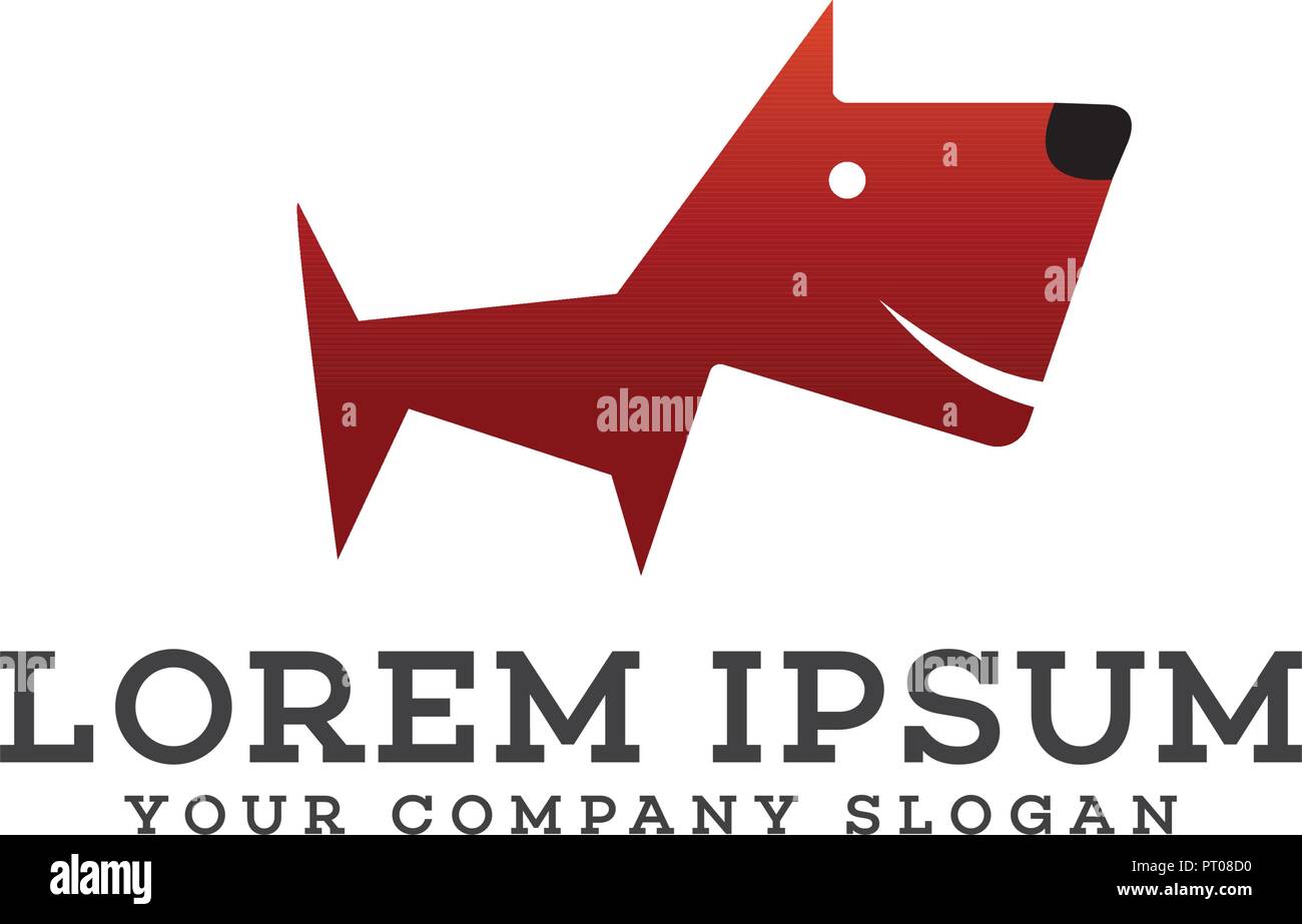 funny dog logo design concept template Stock Vector