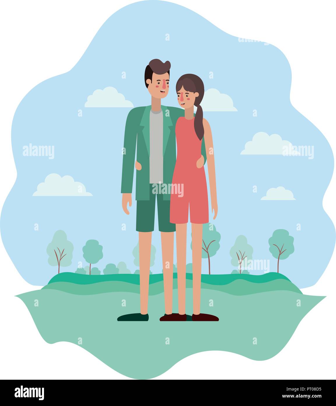 couple on the park avatars characters Stock Vector Image & Art - Alamy