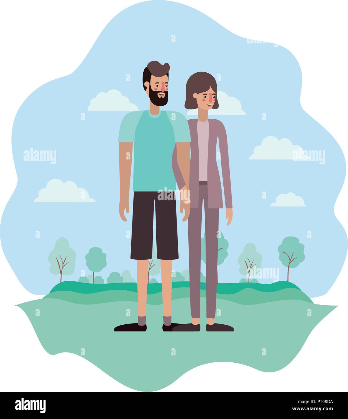 couple on the park avatars characters Stock Vector Image & Art - Alamy