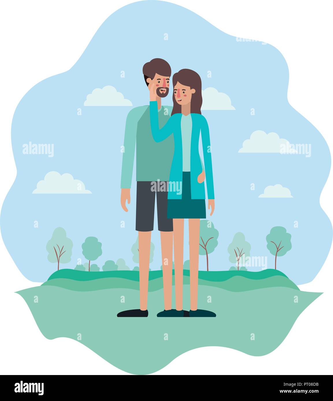 couple on the park avatars characters Stock Vector Image & Art - Alamy