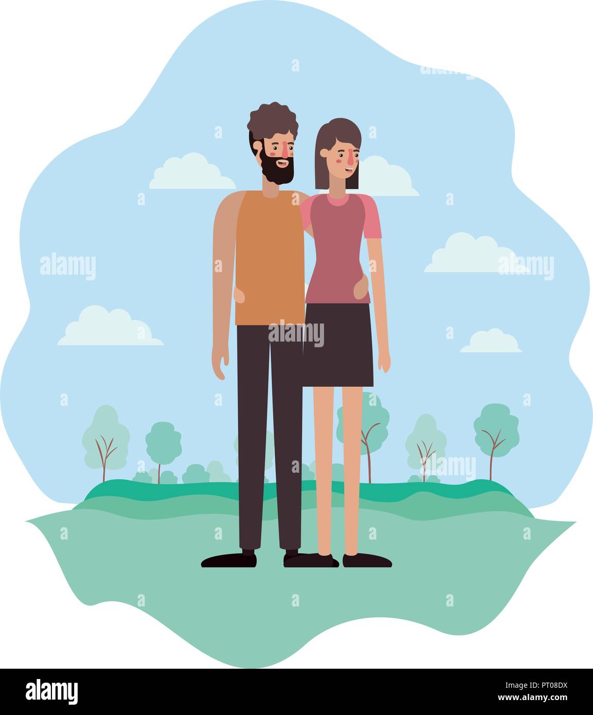 couple on the park avatars characters Stock Vector Image & Art - Alamy