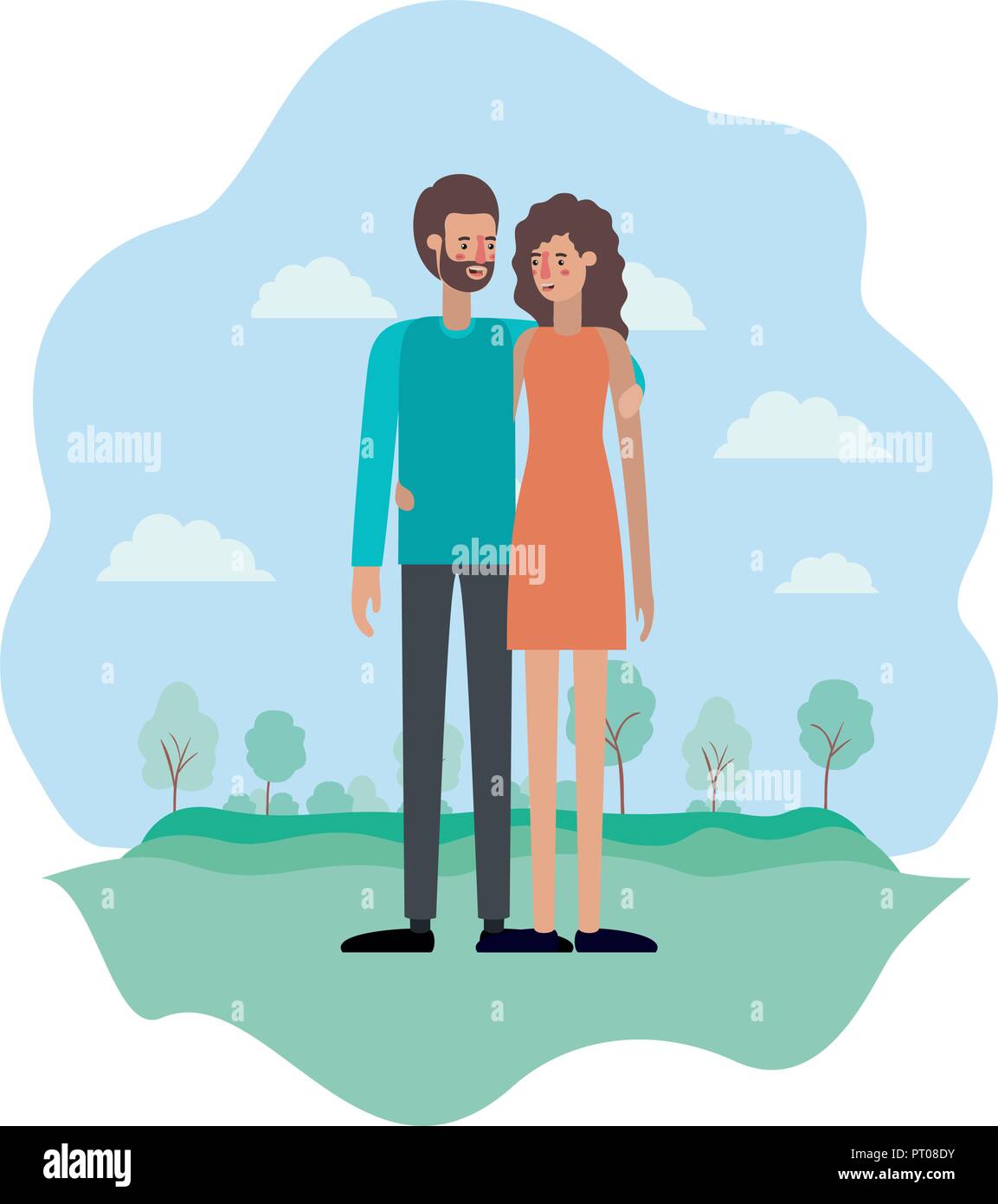 couple on the park avatars characters Stock Vector Image & Art - Alamy