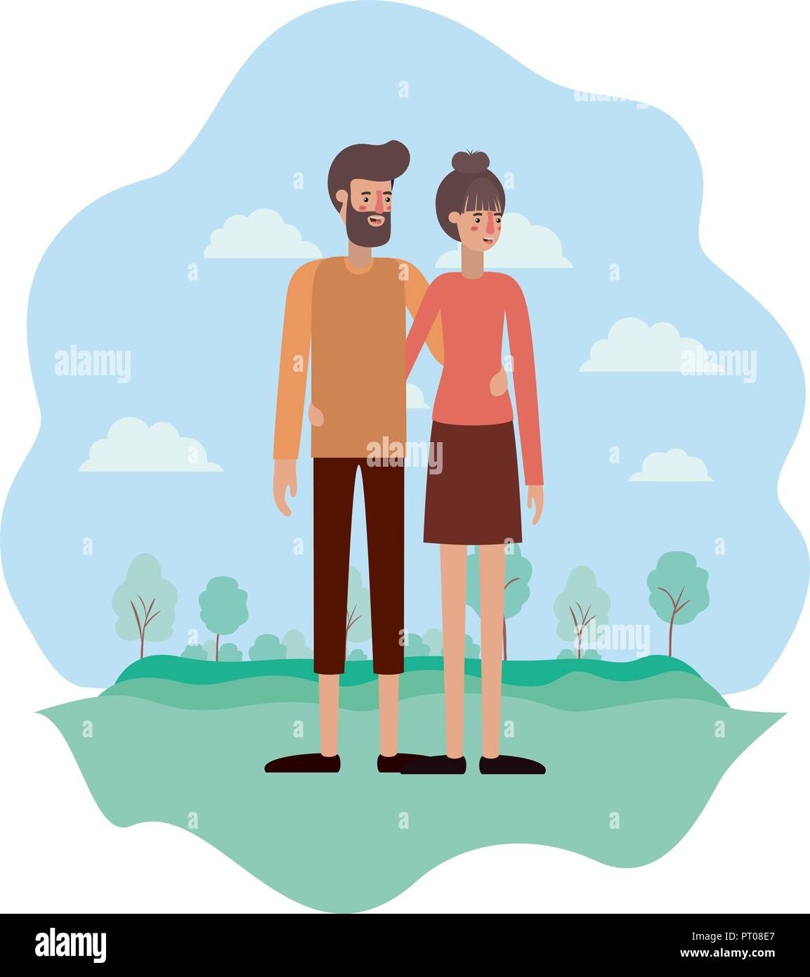 couple on the park avatars characters Stock Vector Image & Art - Alamy