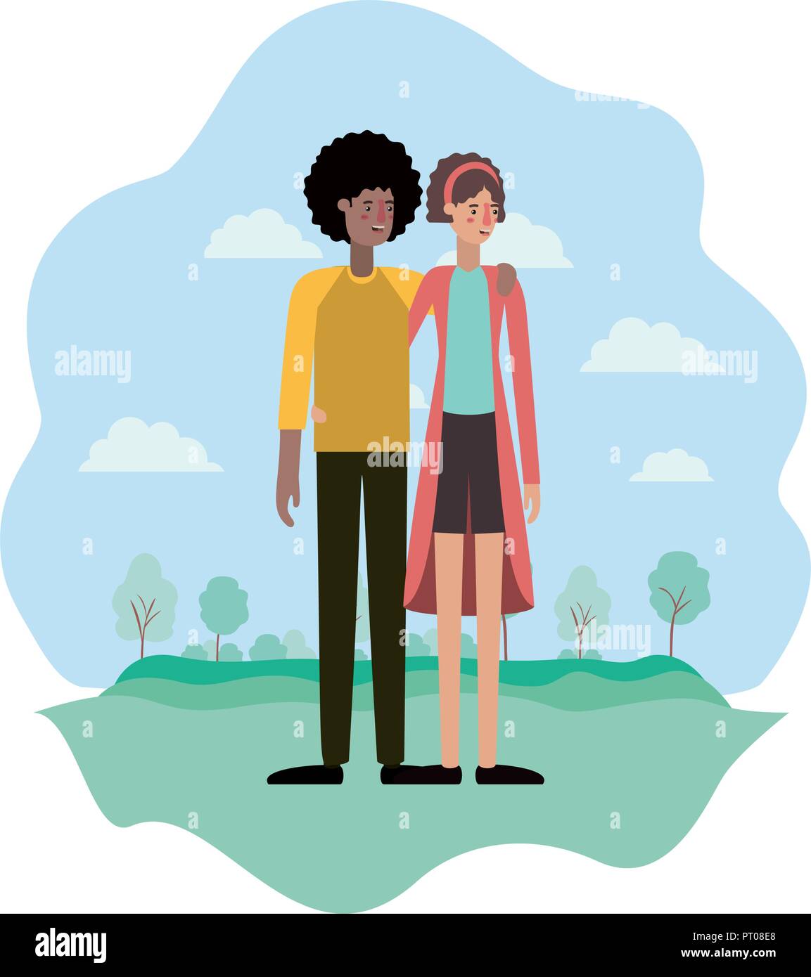couple on the park avatars characters Stock Vector Image & Art - Alamy