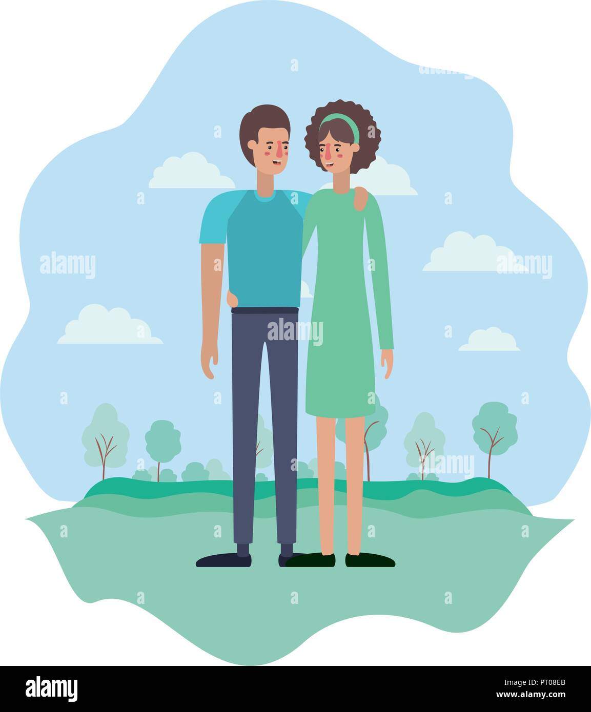 couple on the park avatars characters Stock Vector Image & Art - Alamy