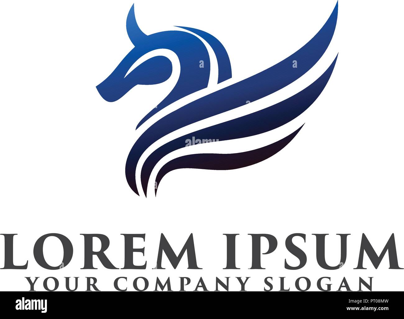 horse wing logo. luxury design concept template Stock Vector Image