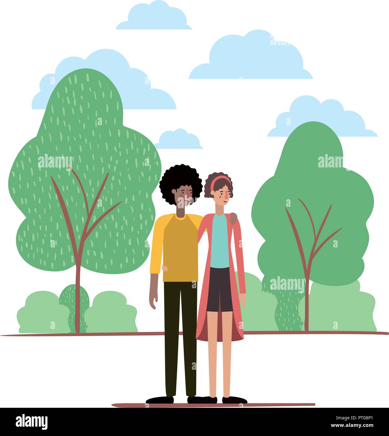 couple on the park avatars characters Stock Vector Image & Art - Alamy
