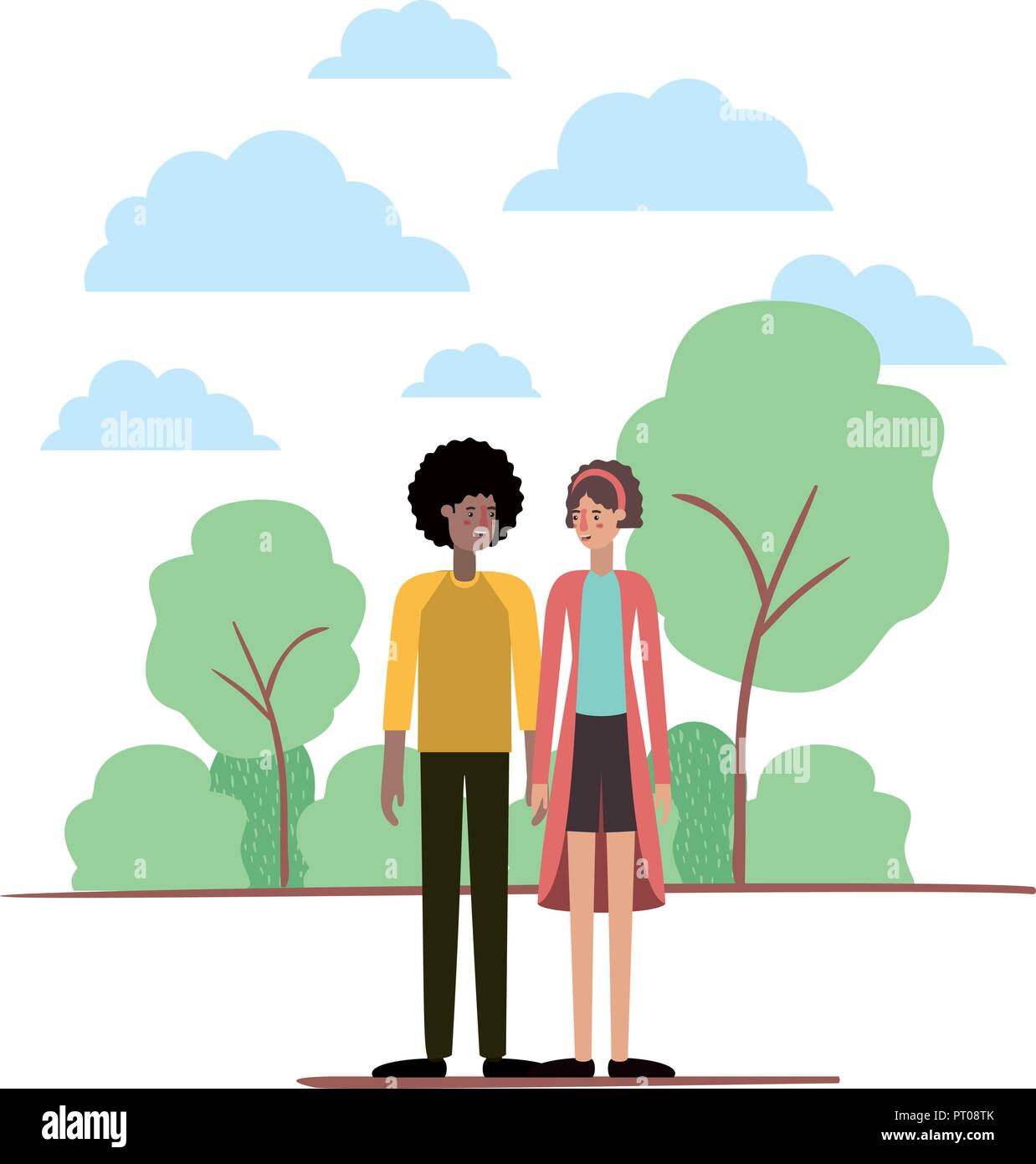 couple on the park avatars characters Stock Vector Image & Art - Alamy