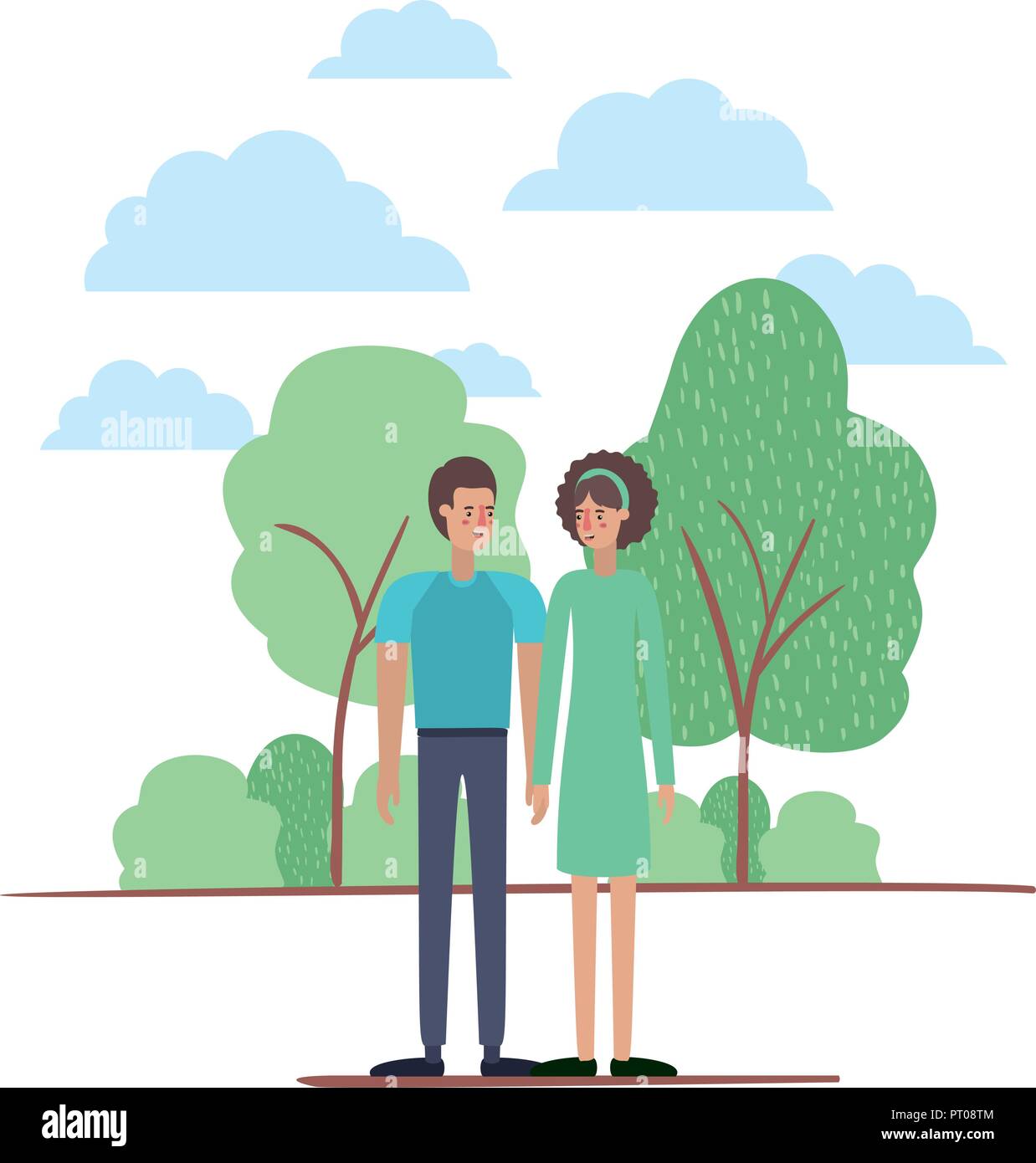 couple on the park avatars characters Stock Vector Image & Art - Alamy