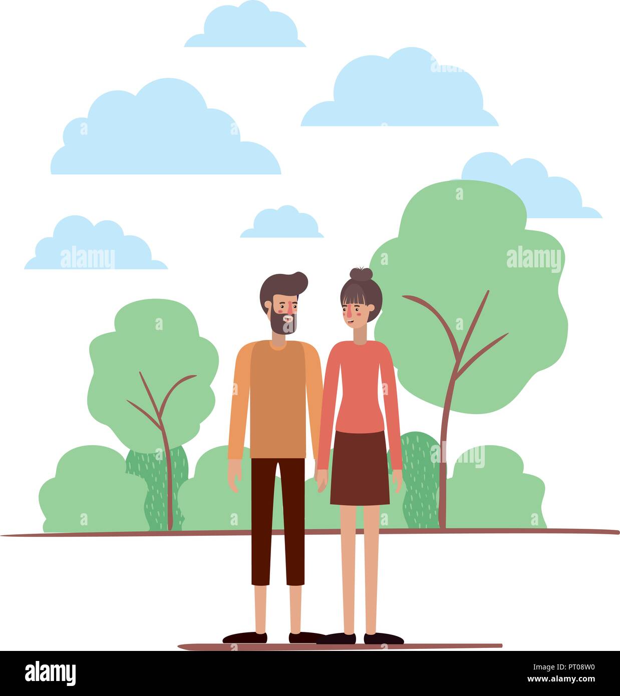 couple on the park avatars characters Stock Vector Image & Art - Alamy