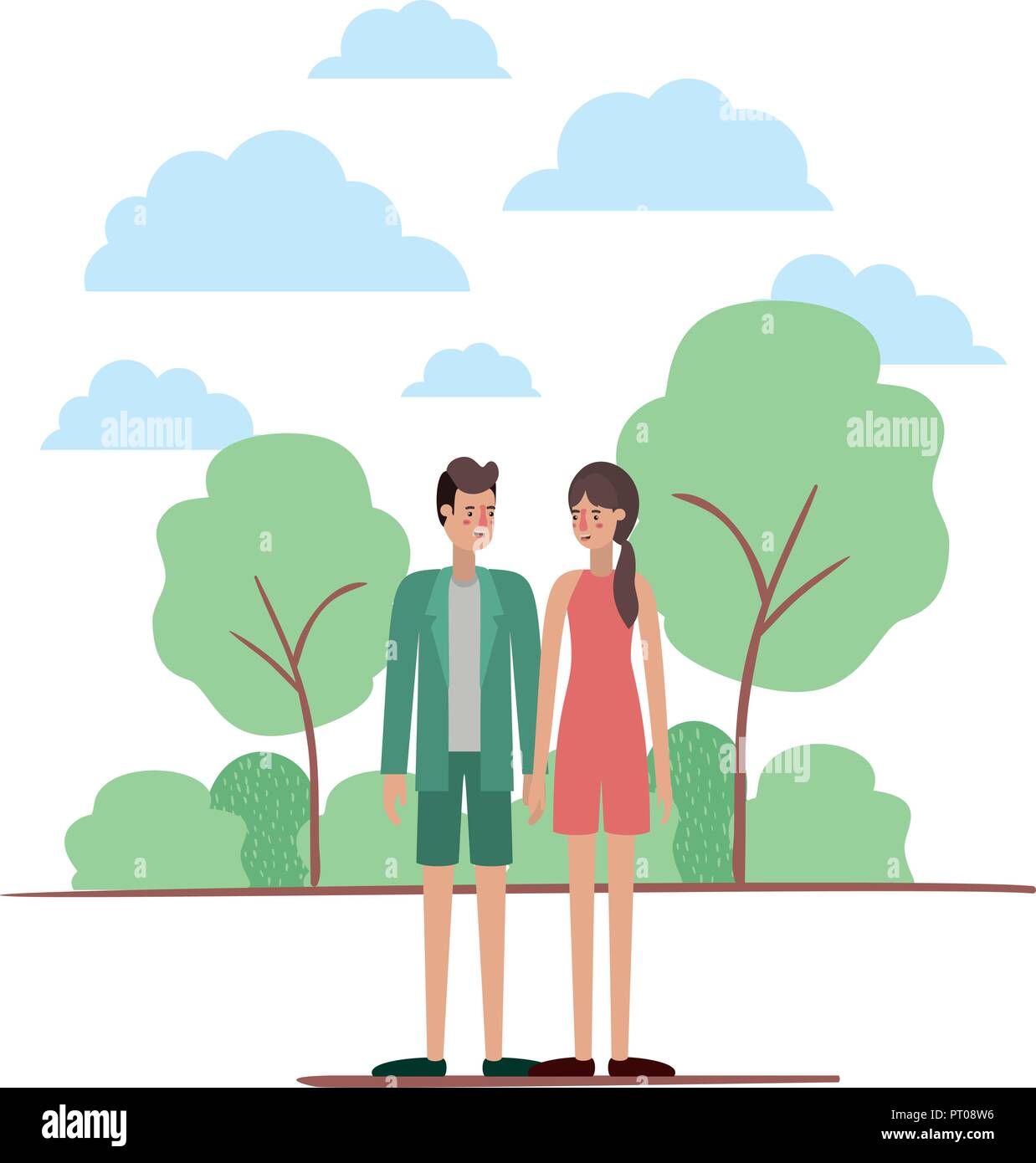 couple on the park avatars characters Stock Vector Image & Art - Alamy