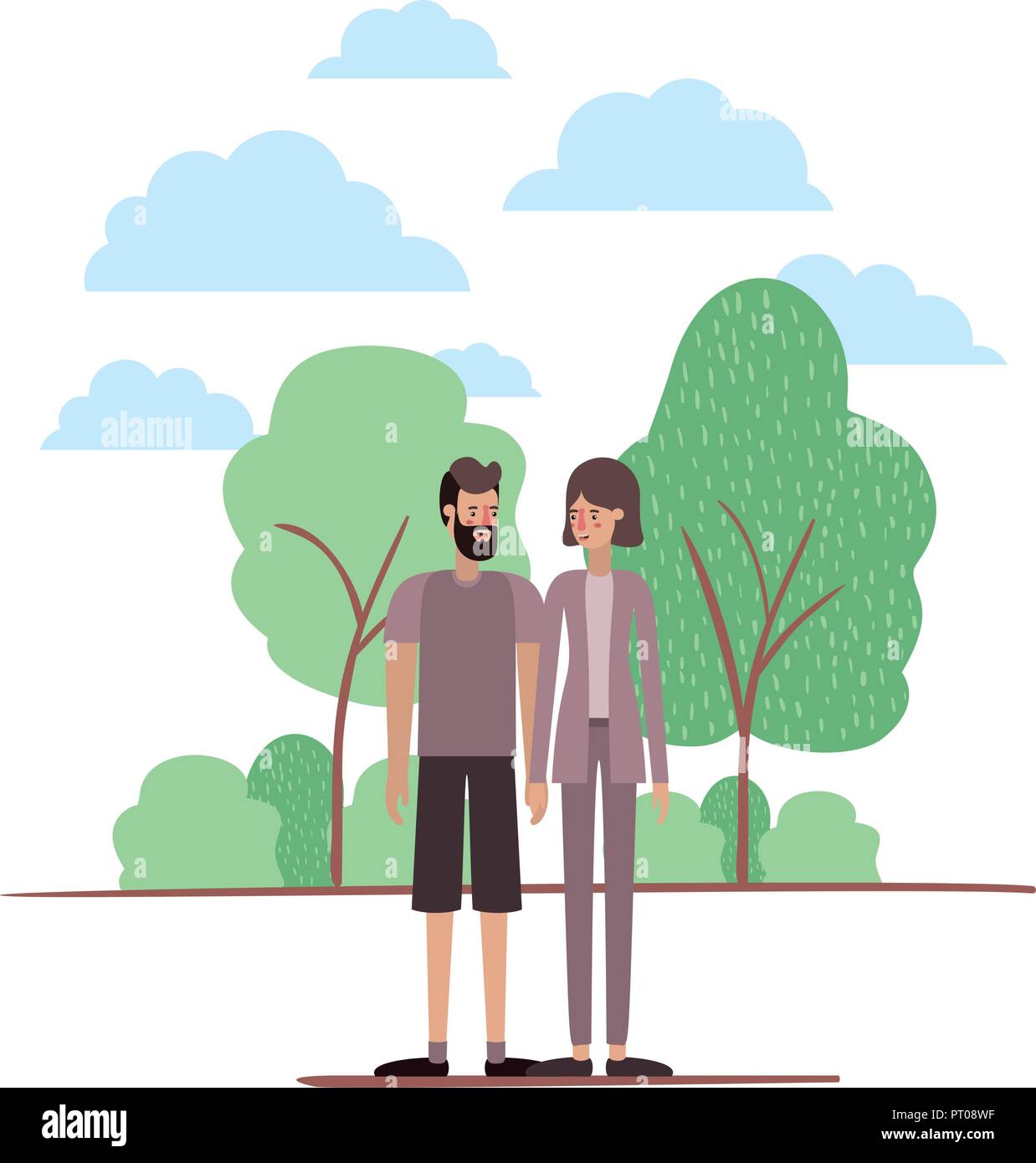 couple on the park avatars characters Stock Vector Image & Art - Alamy