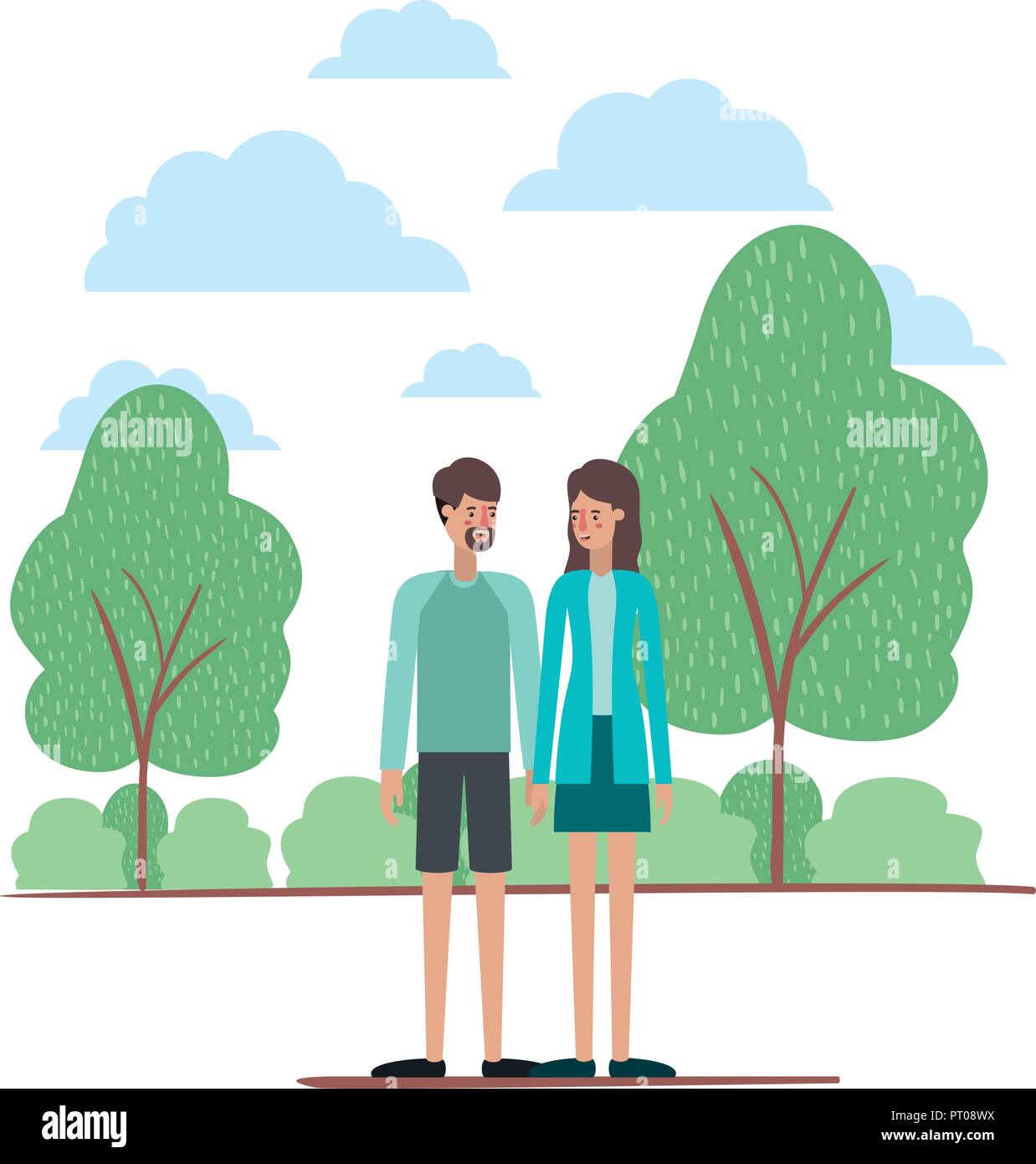 couple on the park avatars characters Stock Vector Image & Art - Alamy