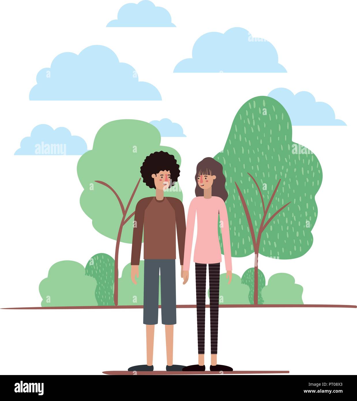couple on the park avatars characters Stock Vector Image & Art - Alamy