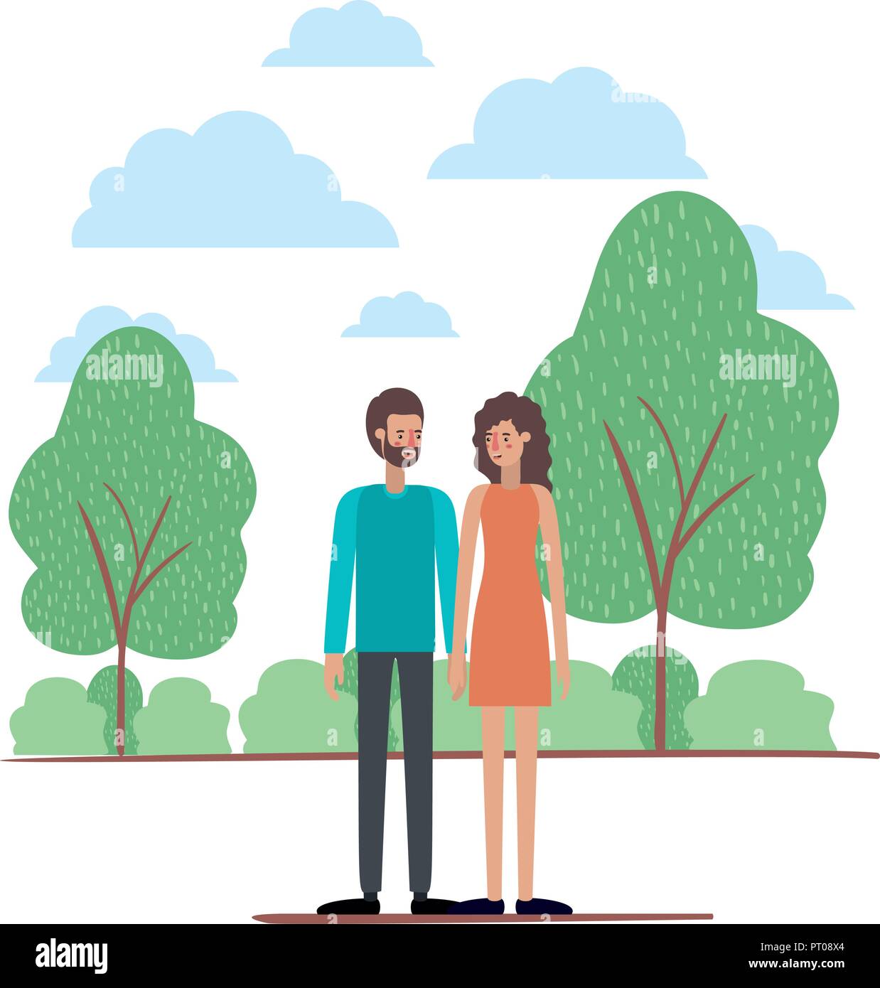 couple on the park avatars characters Stock Vector Image & Art - Alamy