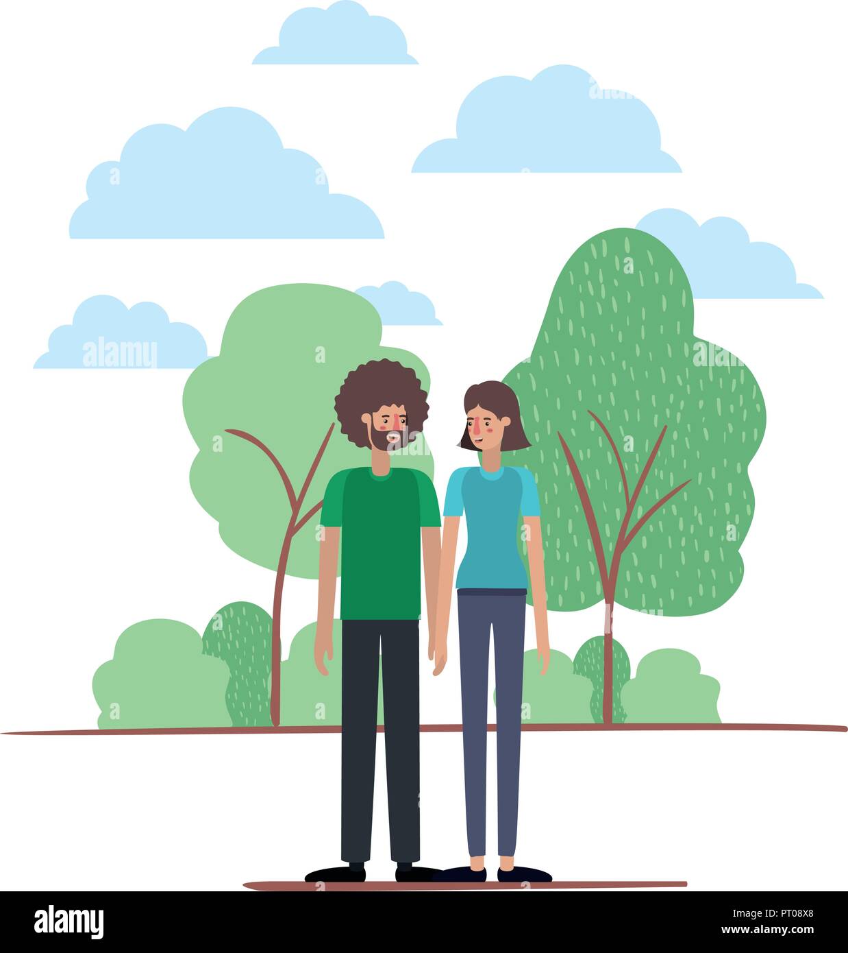 couple on the park avatars characters Stock Vector Image & Art - Alamy