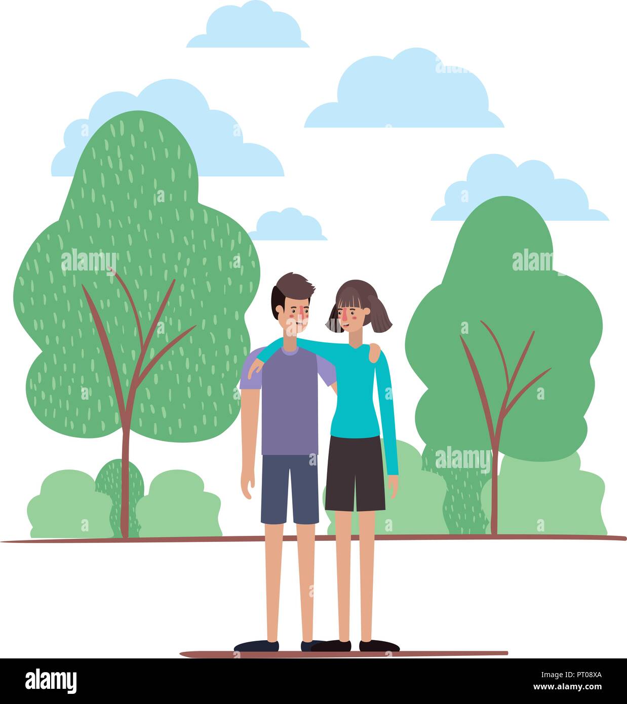 couple on the park avatars characters Stock Vector Image & Art - Alamy
