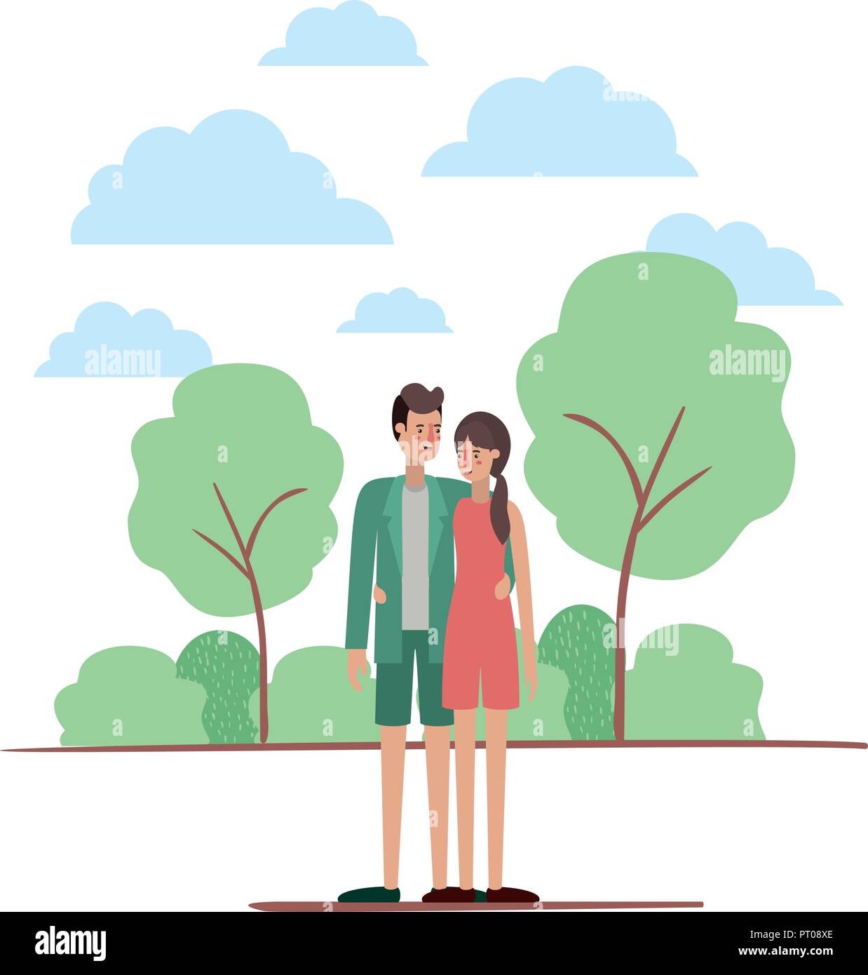 couple on the park avatars characters Stock Vector Image & Art - Alamy