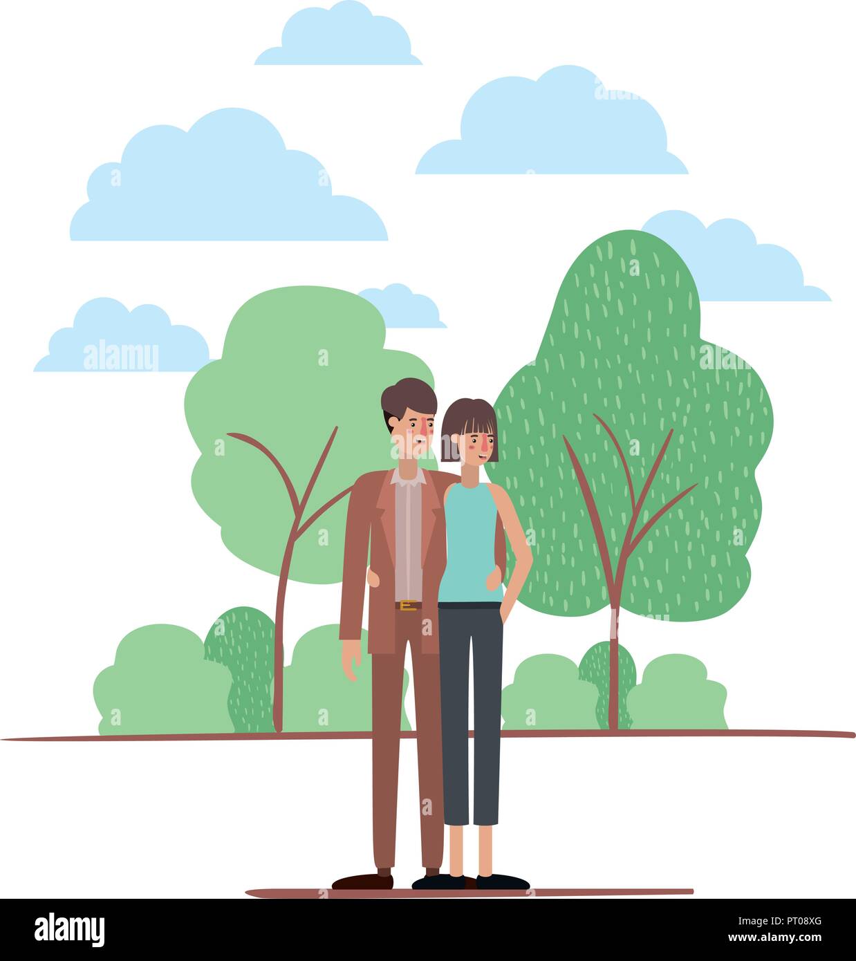 couple on the park avatars characters Stock Vector Image & Art - Alamy