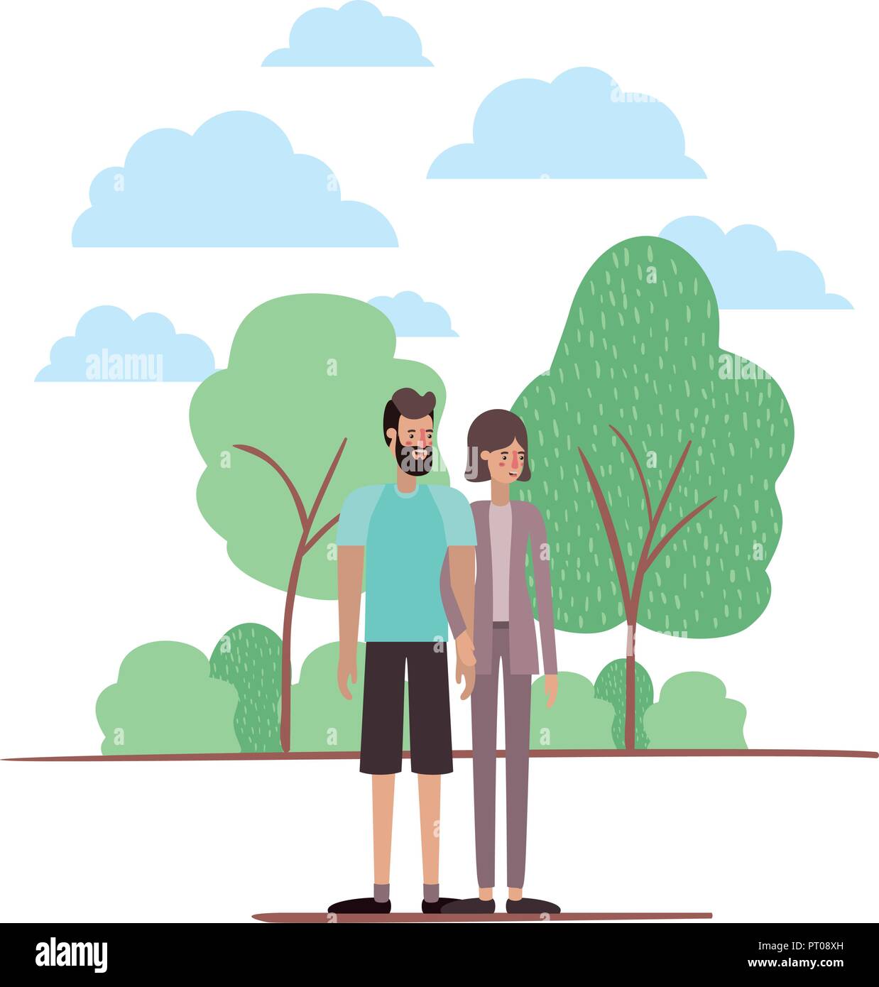 couple on the park avatars characters Stock Vector Image & Art - Alamy