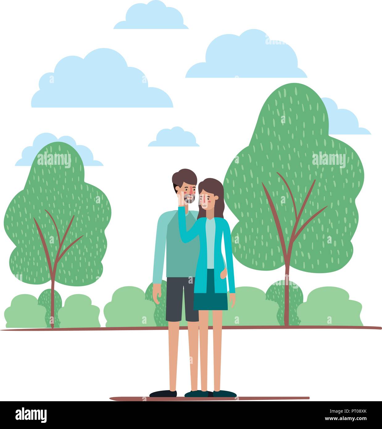 couple on the park avatars characters Stock Vector Image & Art - Alamy