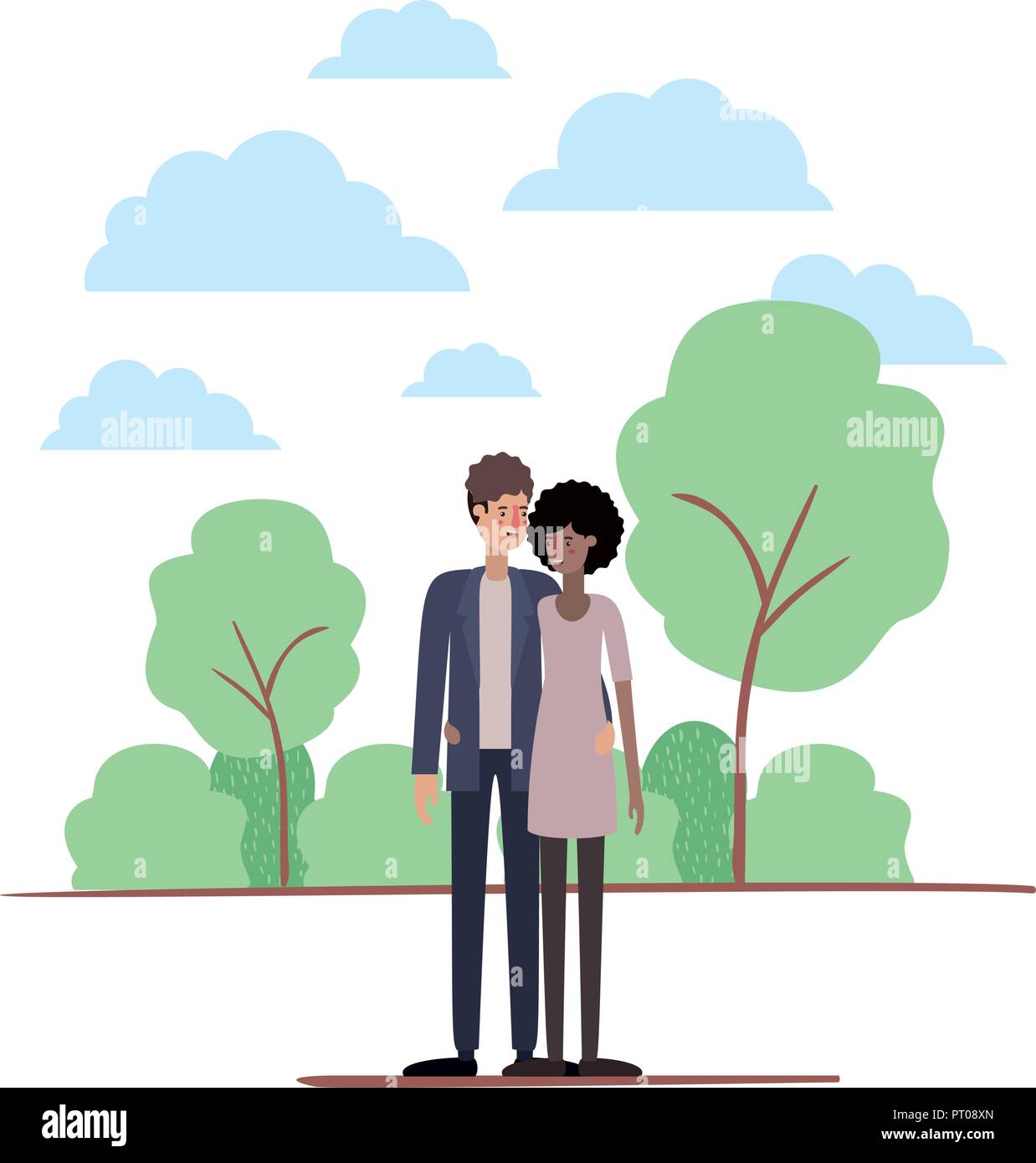 couple on the park avatars characters Stock Vector Image & Art - Alamy