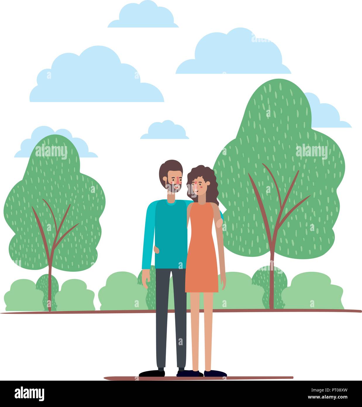 couple on the park avatars characters Stock Vector Image & Art - Alamy