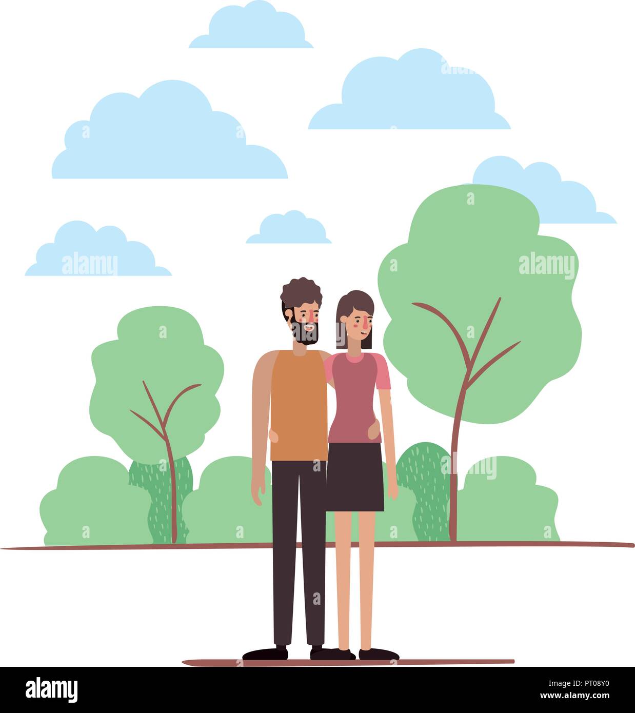 couple on the park avatars characters Stock Vector Image & Art - Alamy