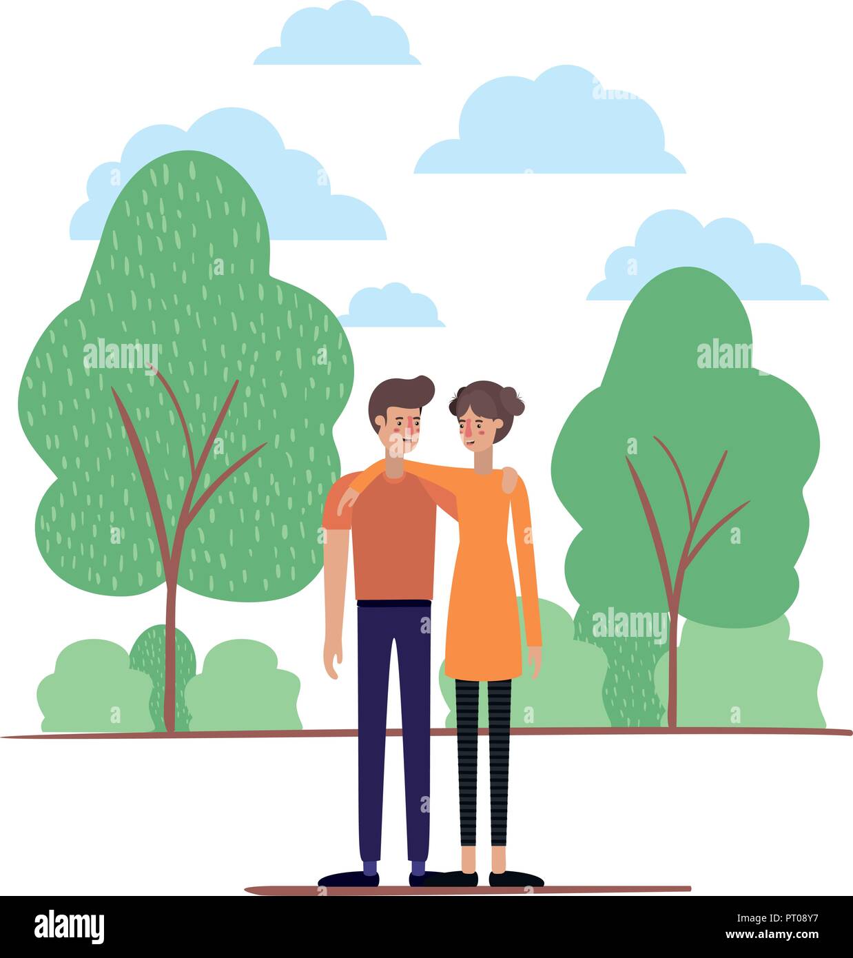couple on the park avatars characters Stock Vector Image & Art - Alamy