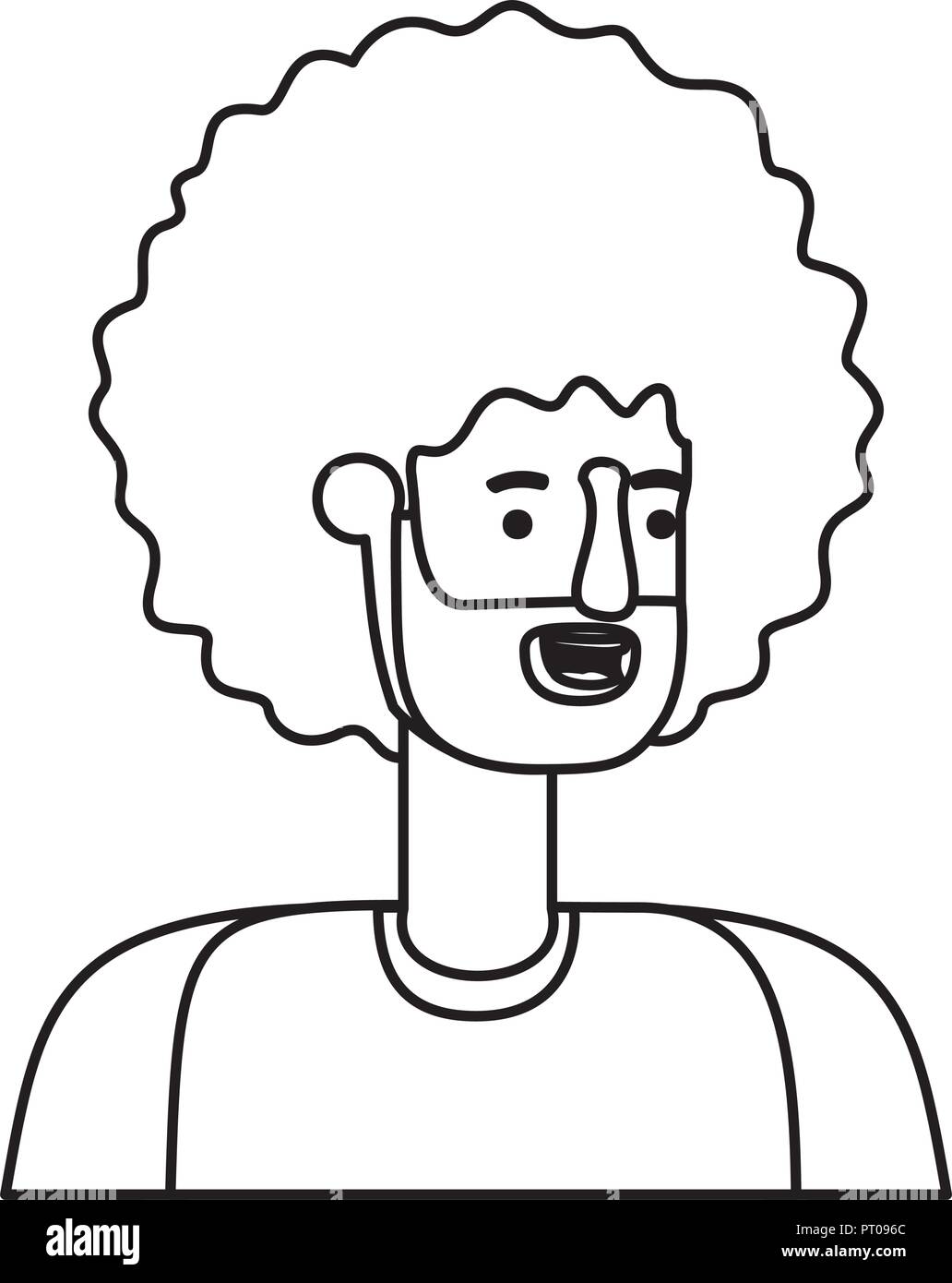 young man with beard and afro avatar character Stock Vector Image & Art ...