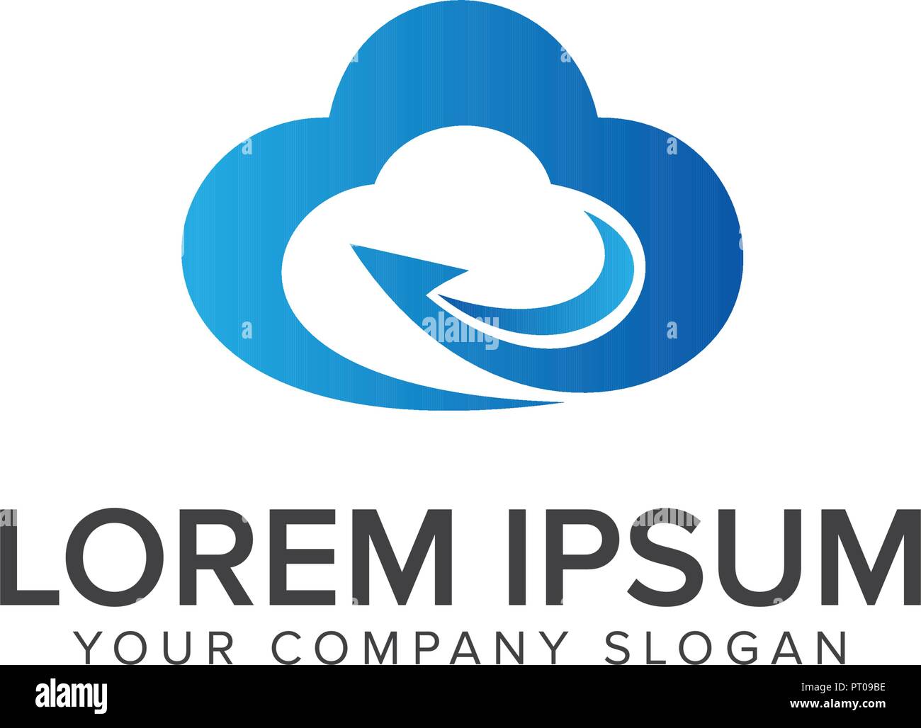 Technology Cloud logo design concept template Stock Vector